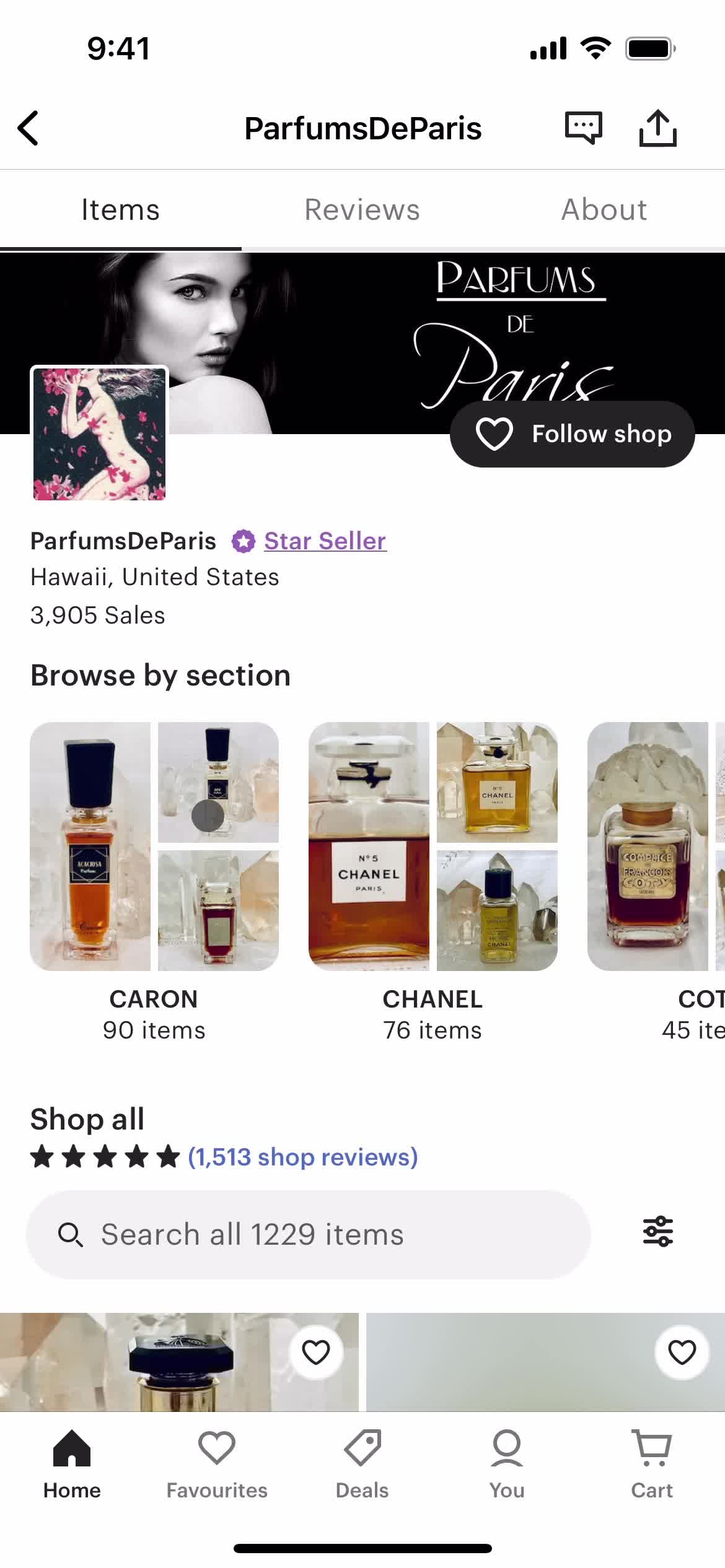 Filtering screenshot