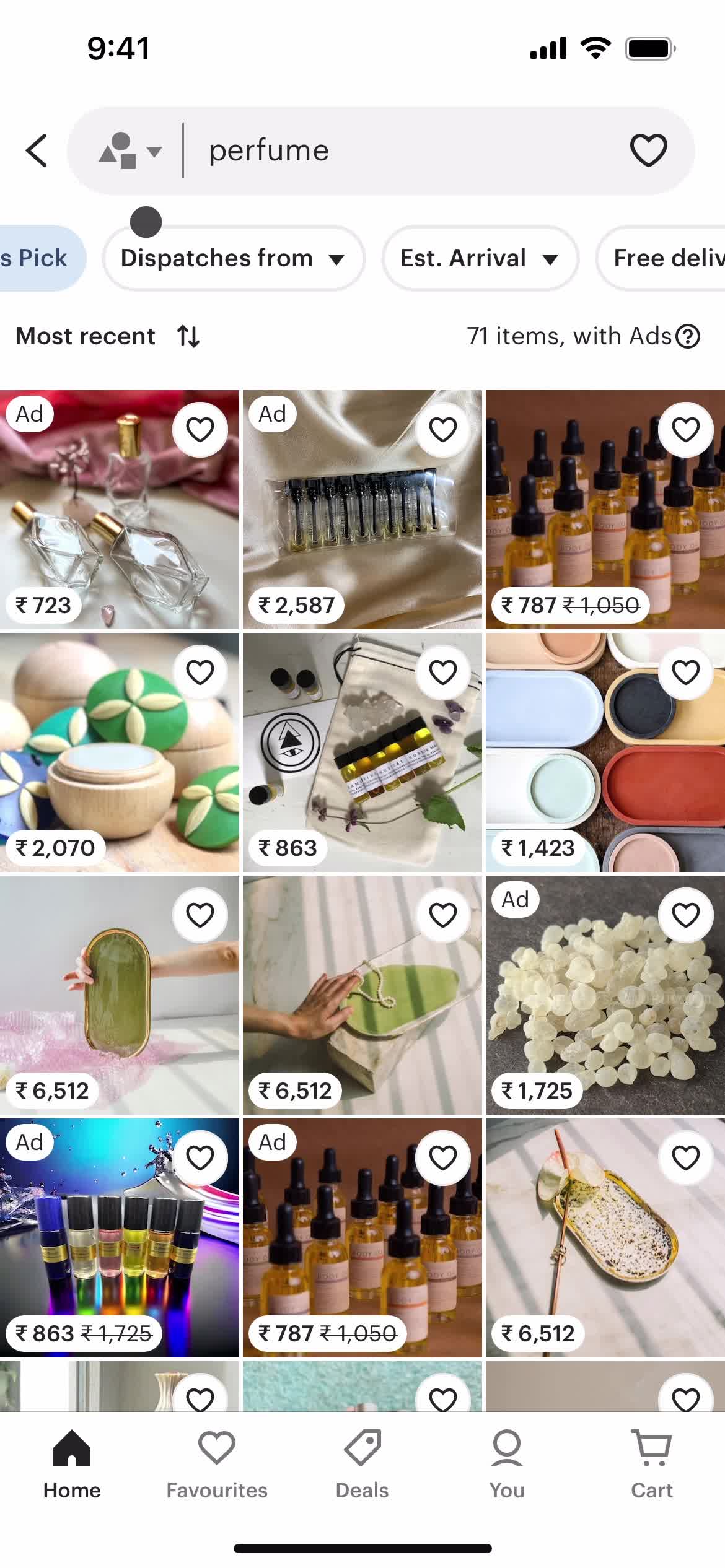 Filtering screenshot
