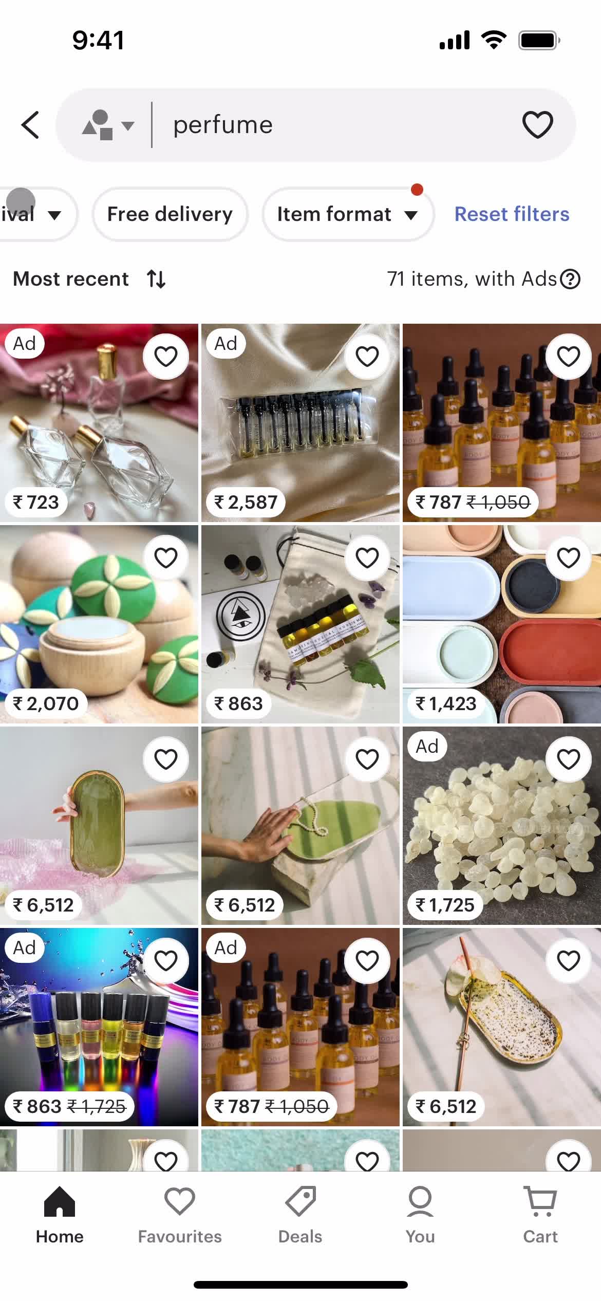 Filtering screenshot