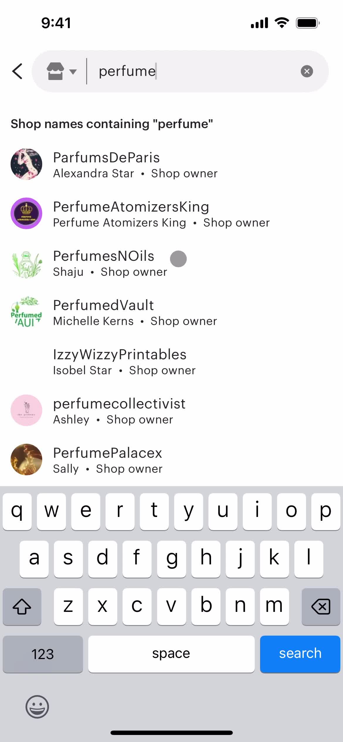 Filtering screenshot