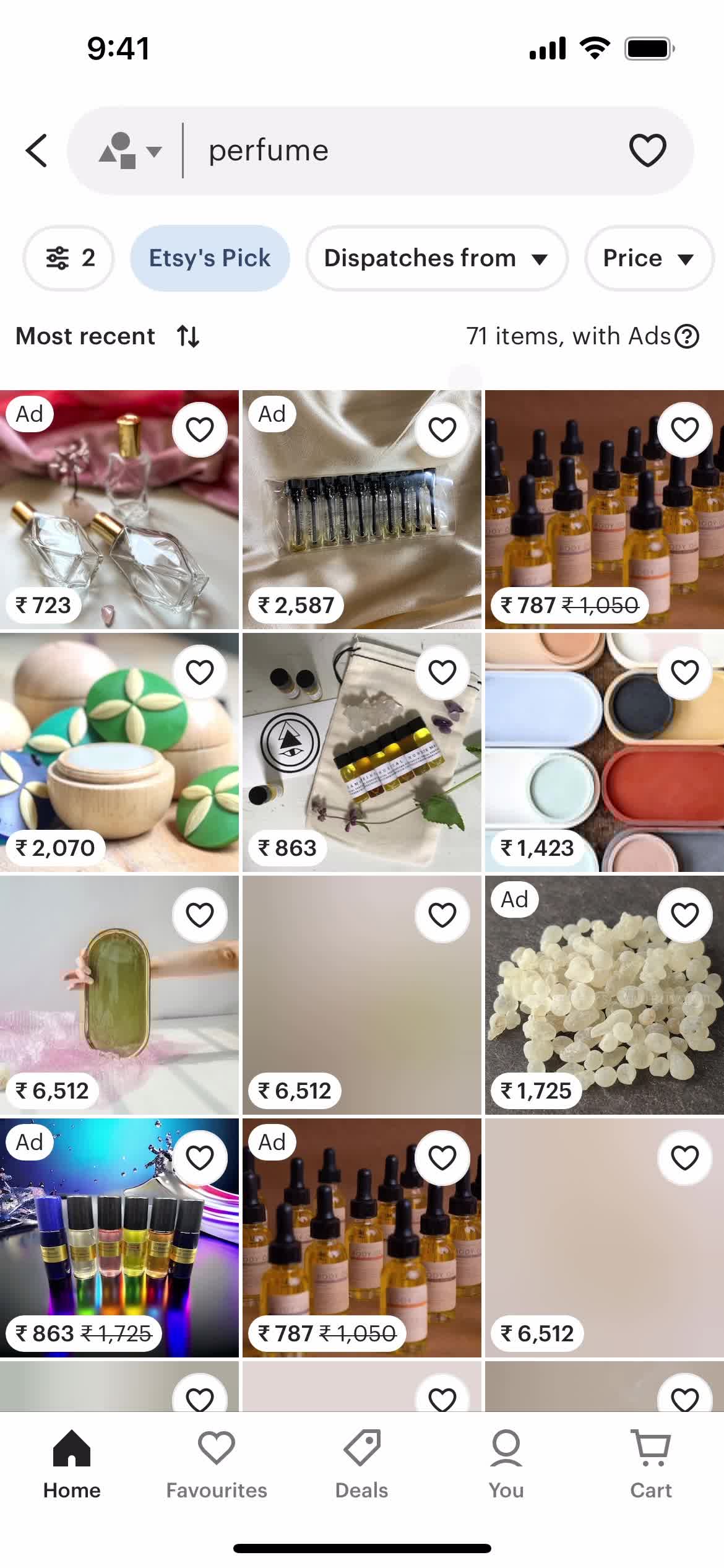 Filtering screenshot