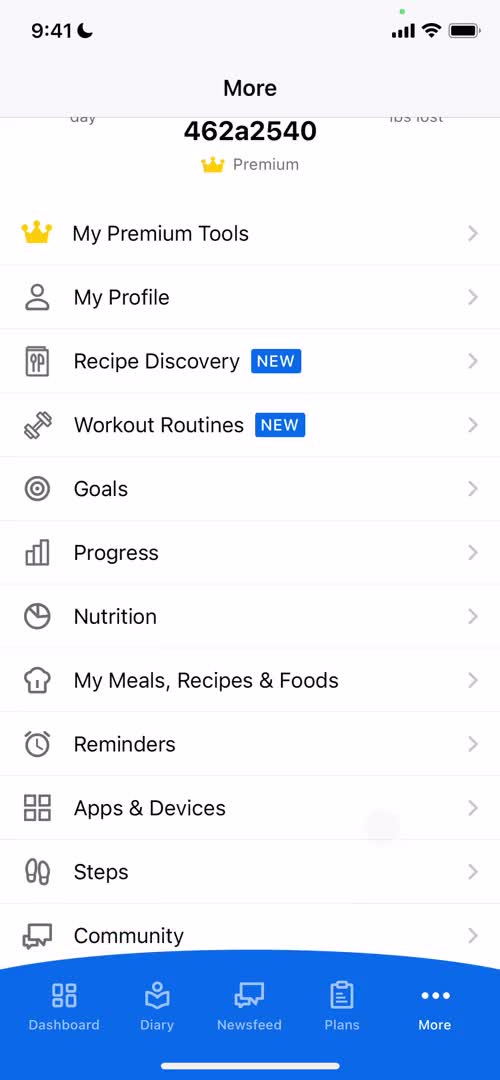 Screenshot of More on Finding a recipe on MyFitnessPal user flow