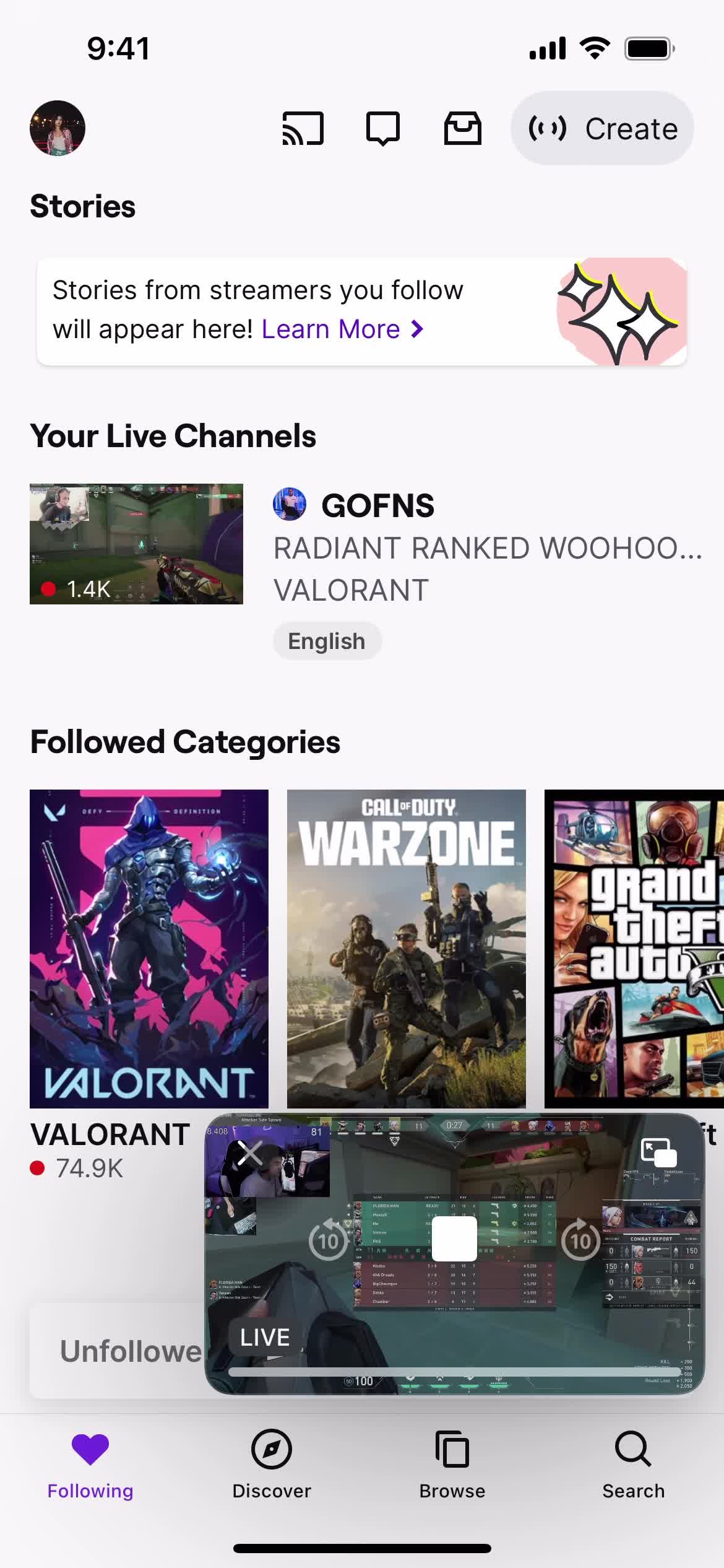 Following a user on Twitch video thumbnail