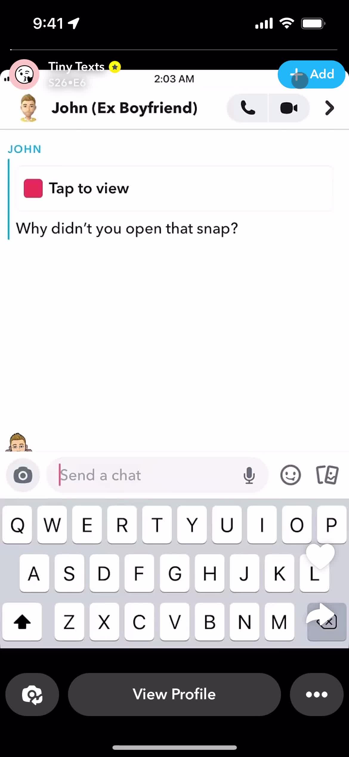 Following a user on Snapchat video thumbnail