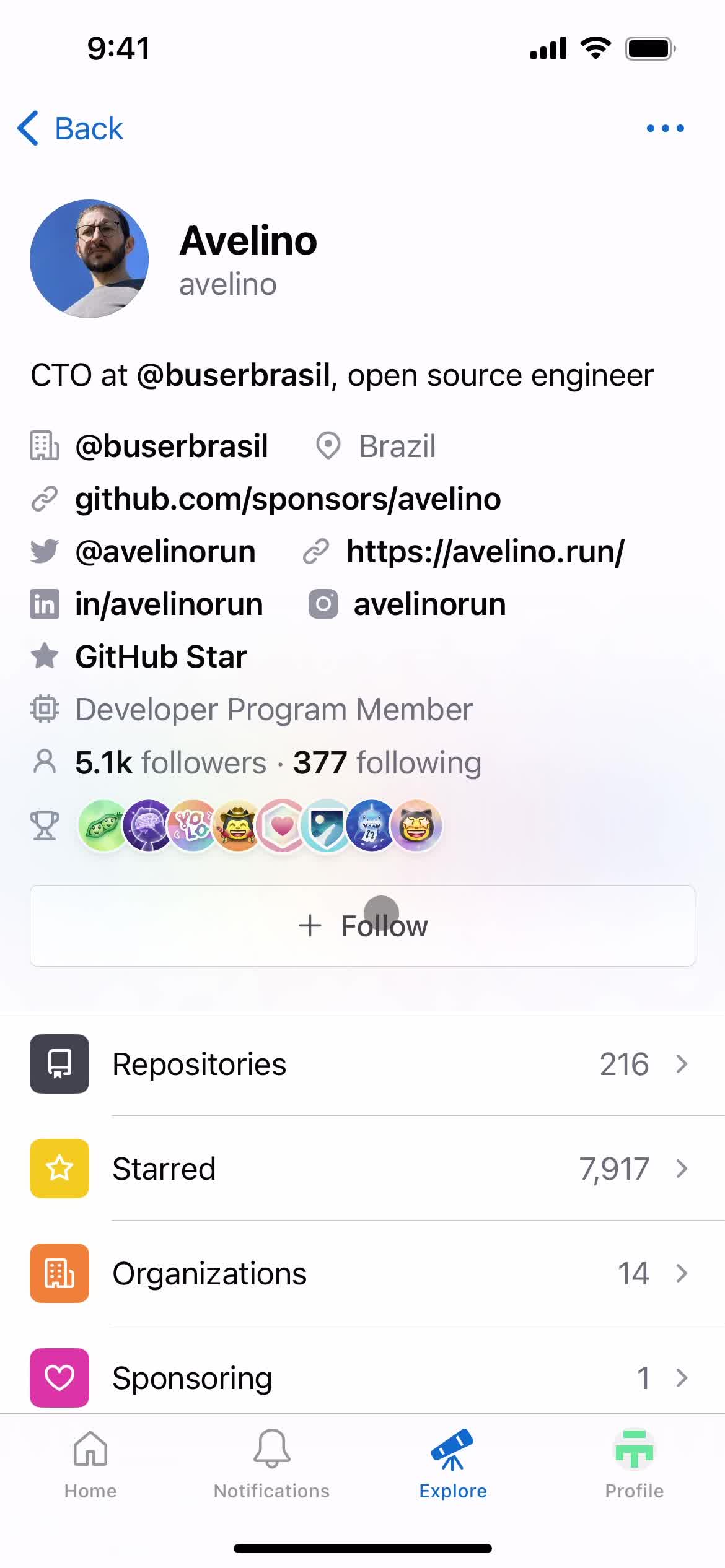 Following a user on GitHub video thumbnail