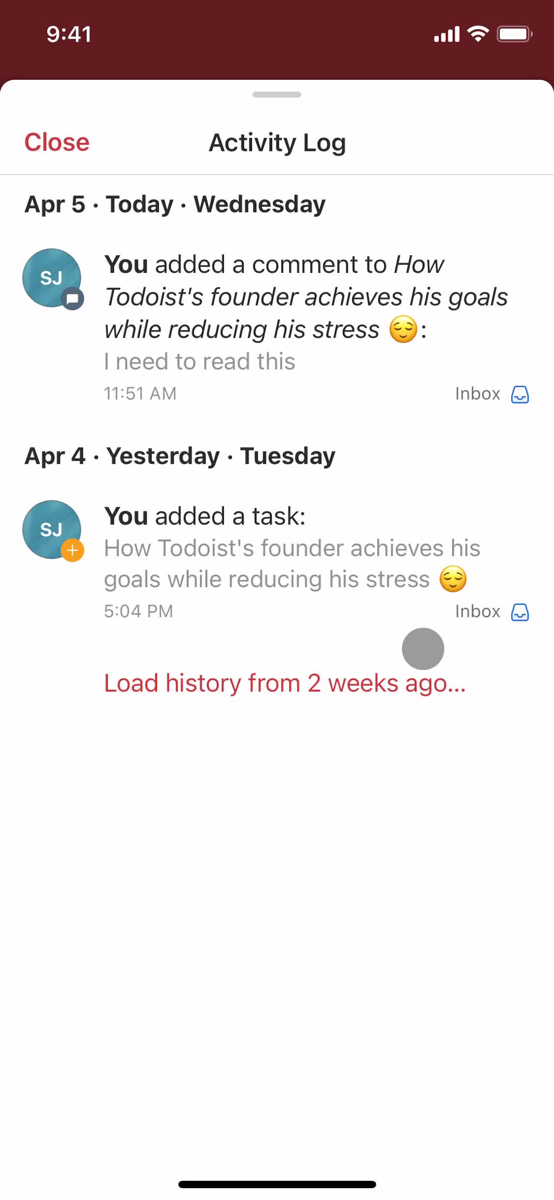 Activity feed video thumbnail