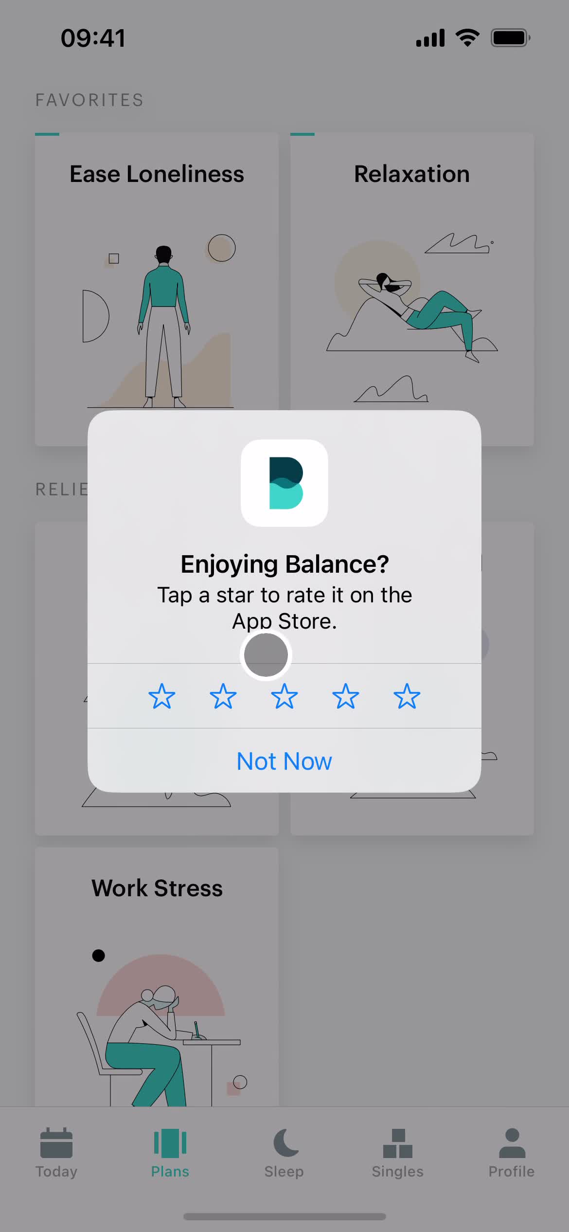 Screenshot of Rating request on General browsing on Balance user flow