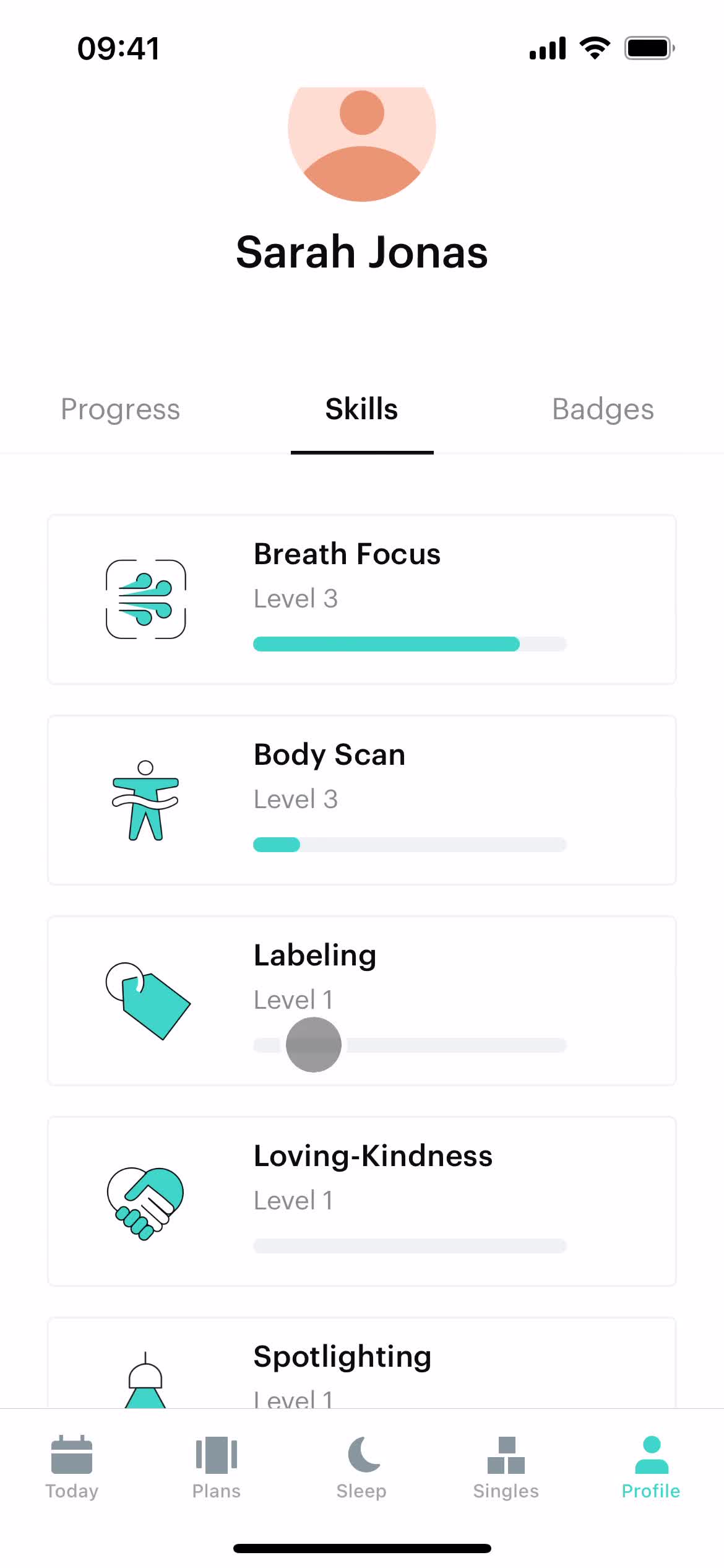 Screenshot of Skills on General browsing on Balance user flow