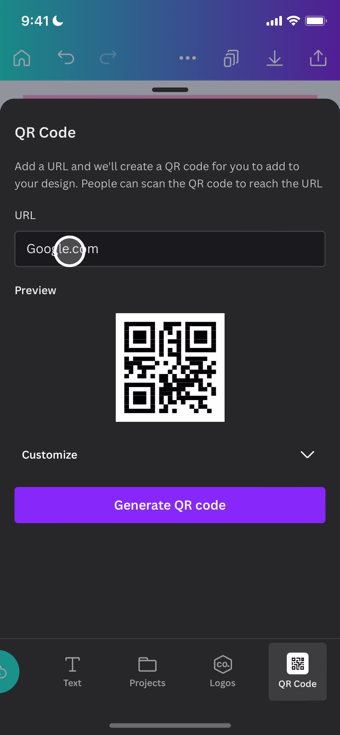 Add QR code video thumbnail