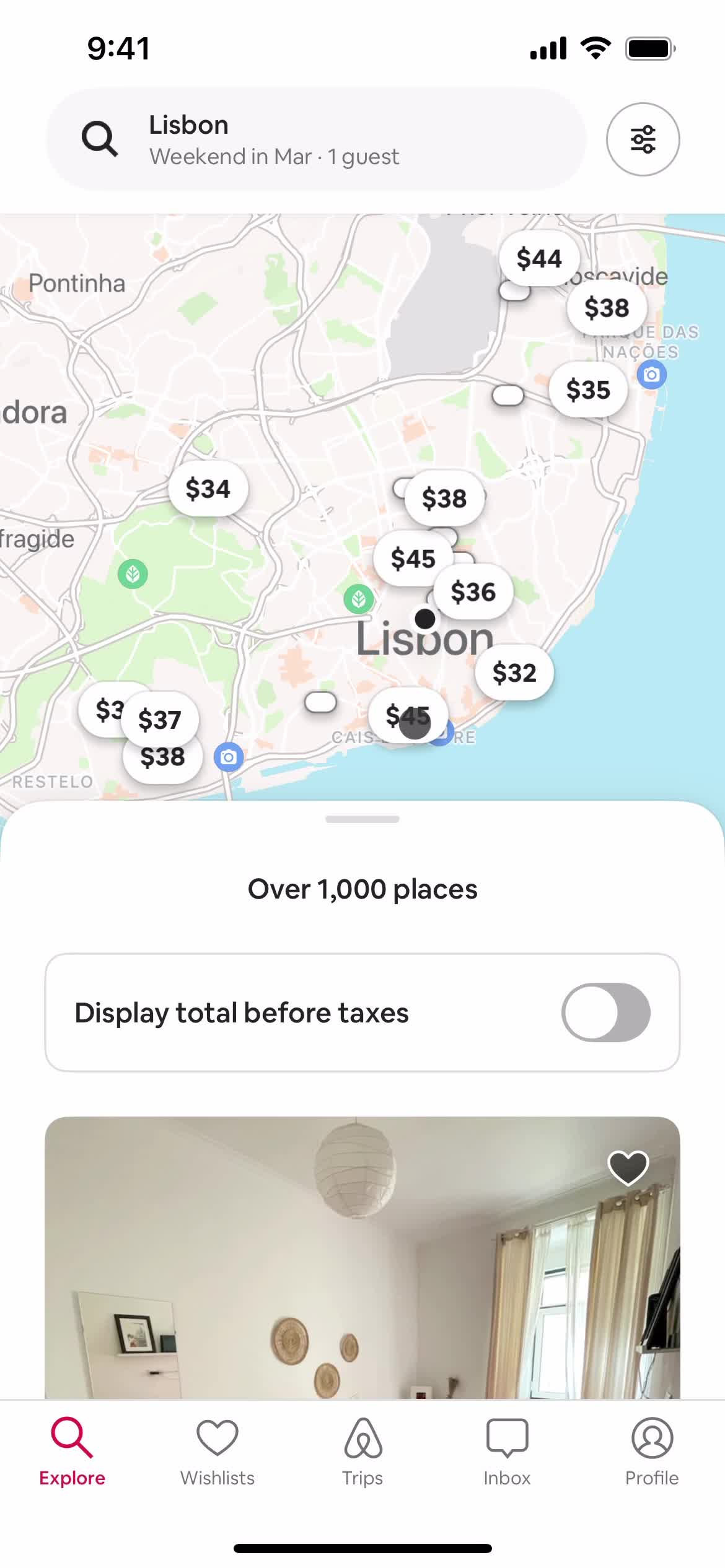 Airbnb map view screenshot