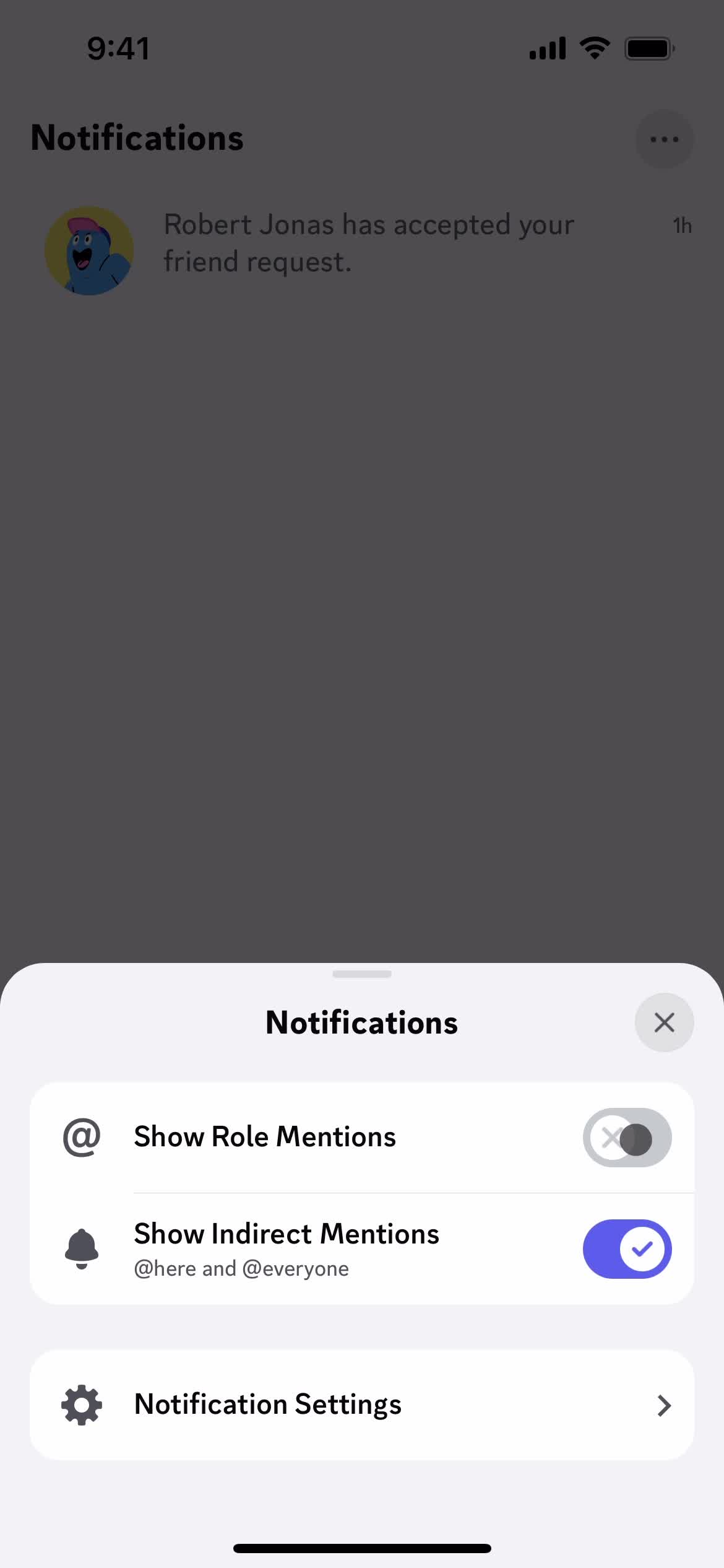 Discord notification settings screenshot