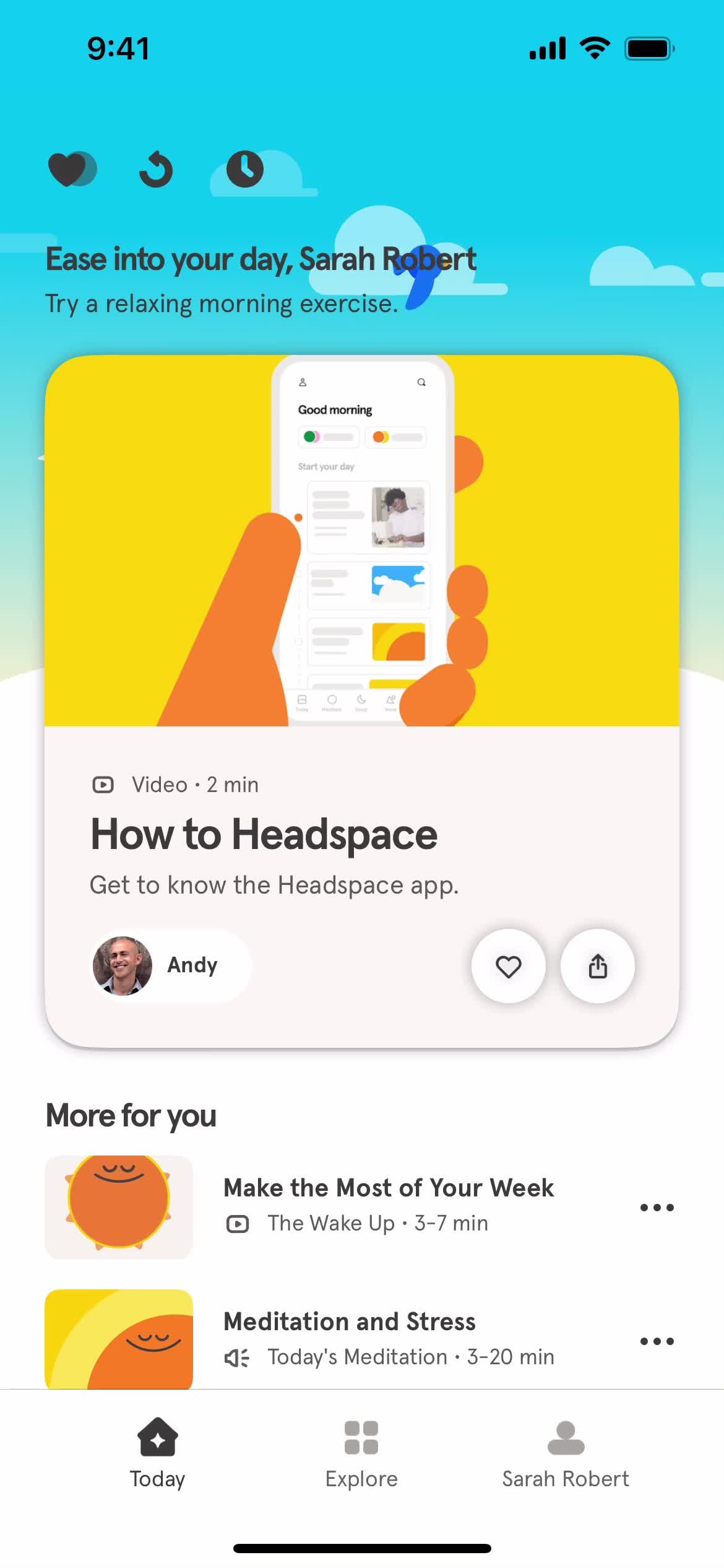 General browsing on Headspace video thumbnail