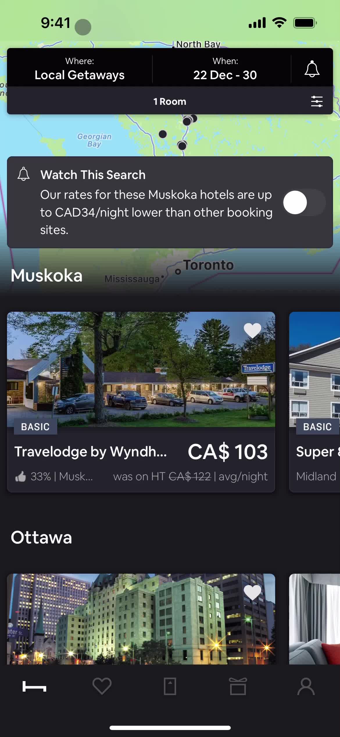 HotelTonight home screenshot