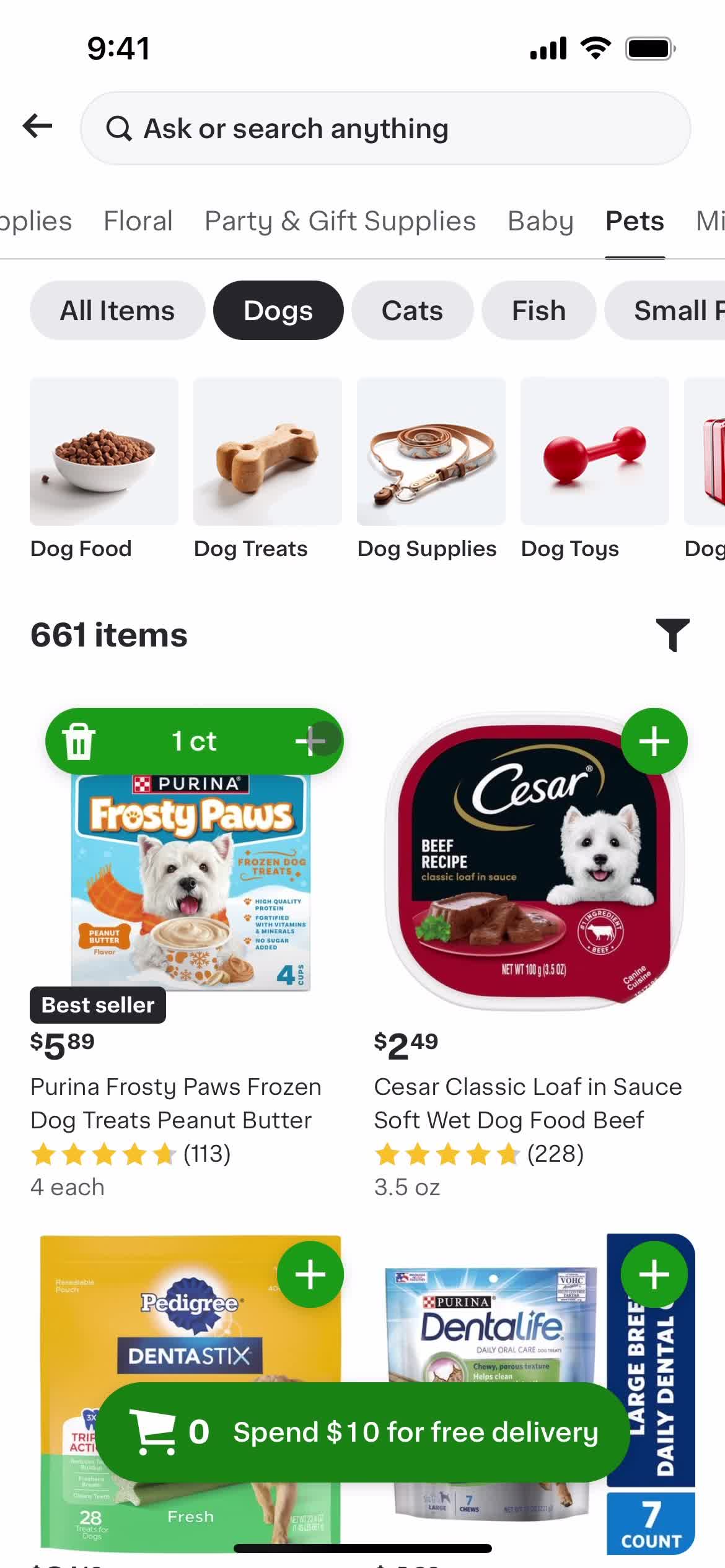 Instacart add to cart screenshot