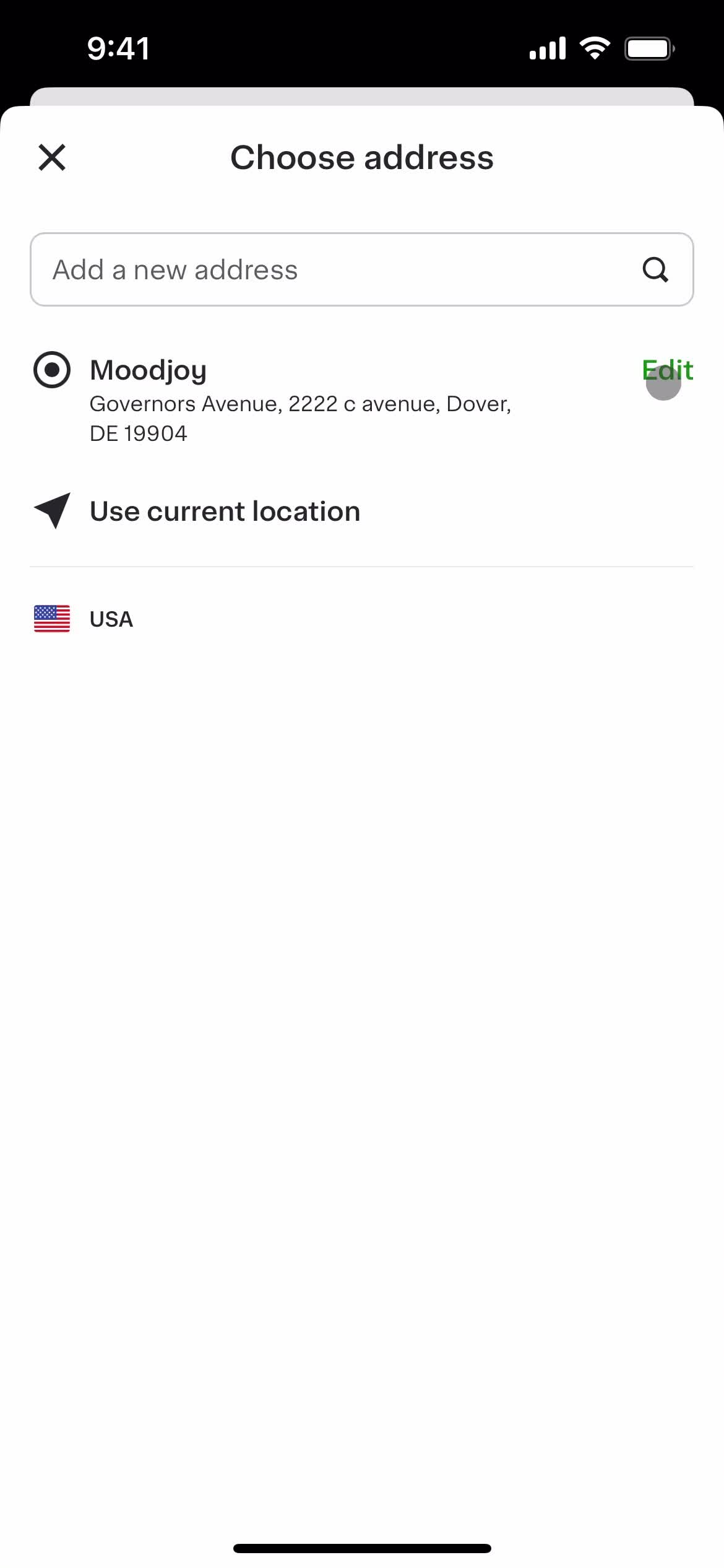 Instacart enter address screenshot