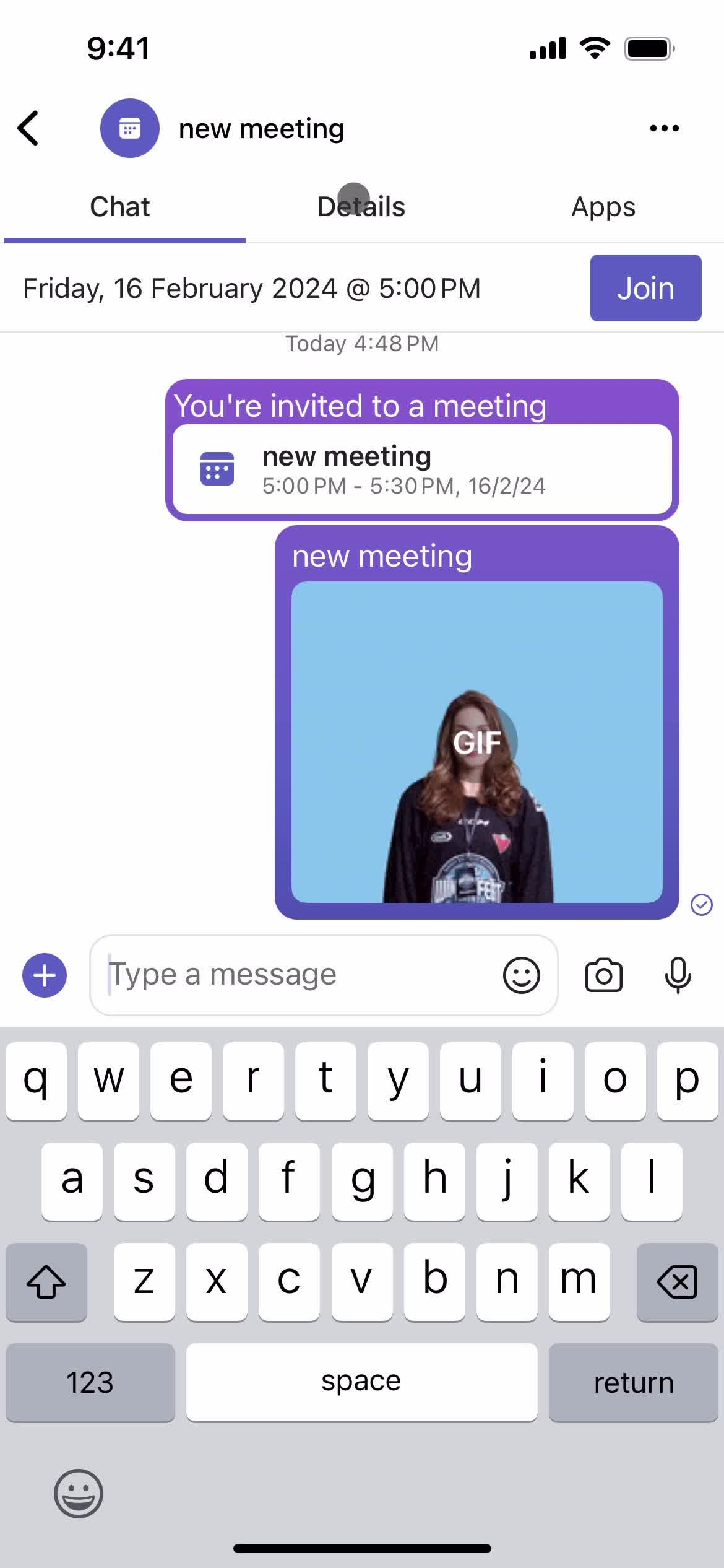 Microsoft Teams chat thread screenshot
