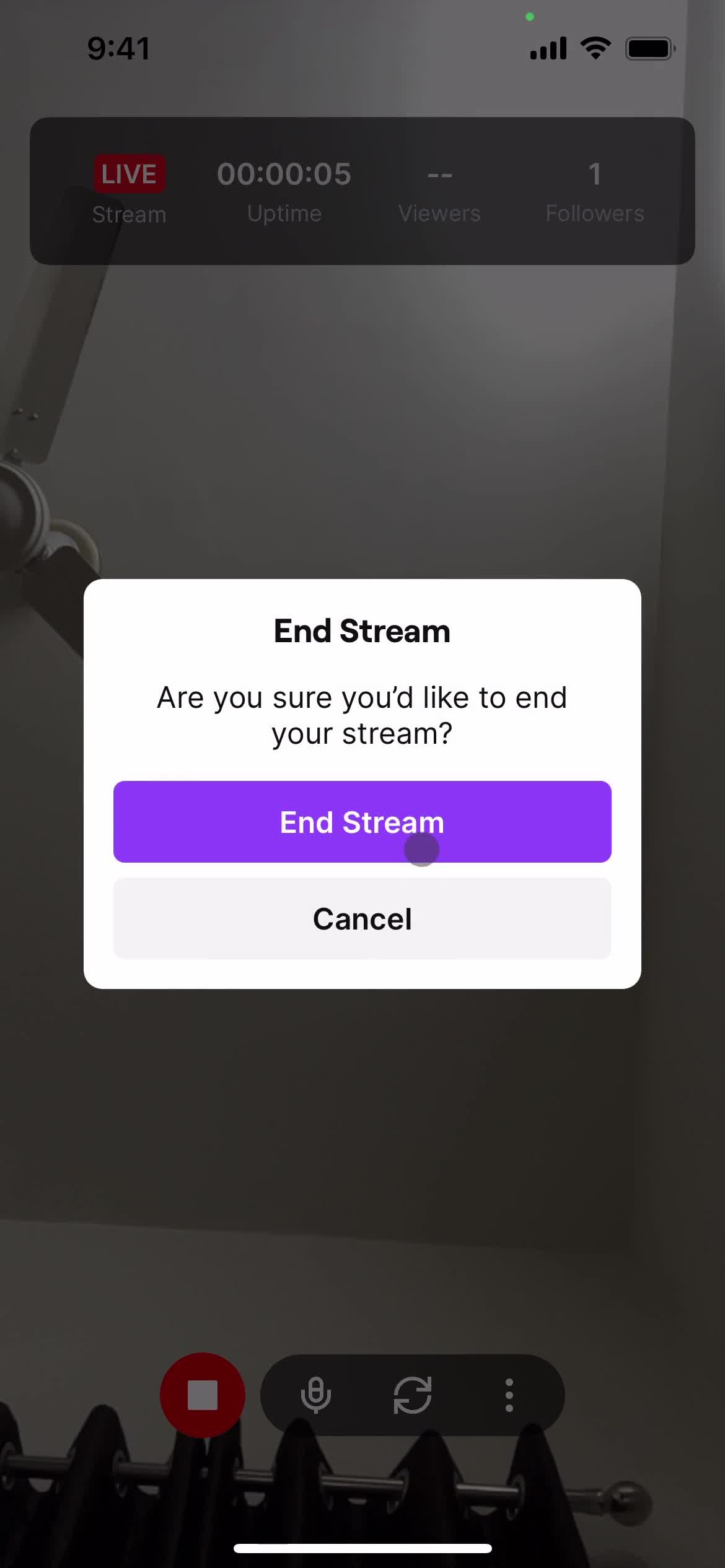 Twitch end live stream screenshot