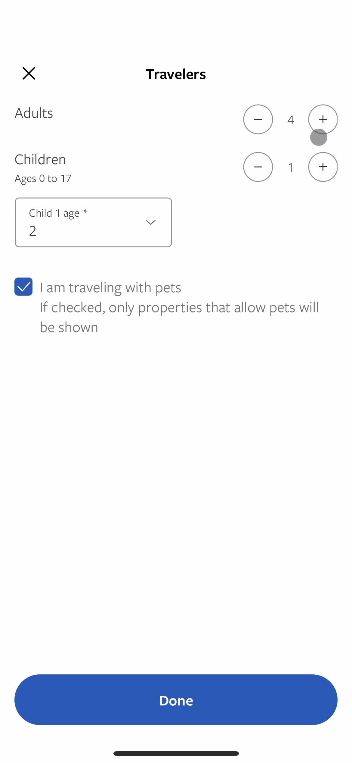 Vrbo set preferences screenshot