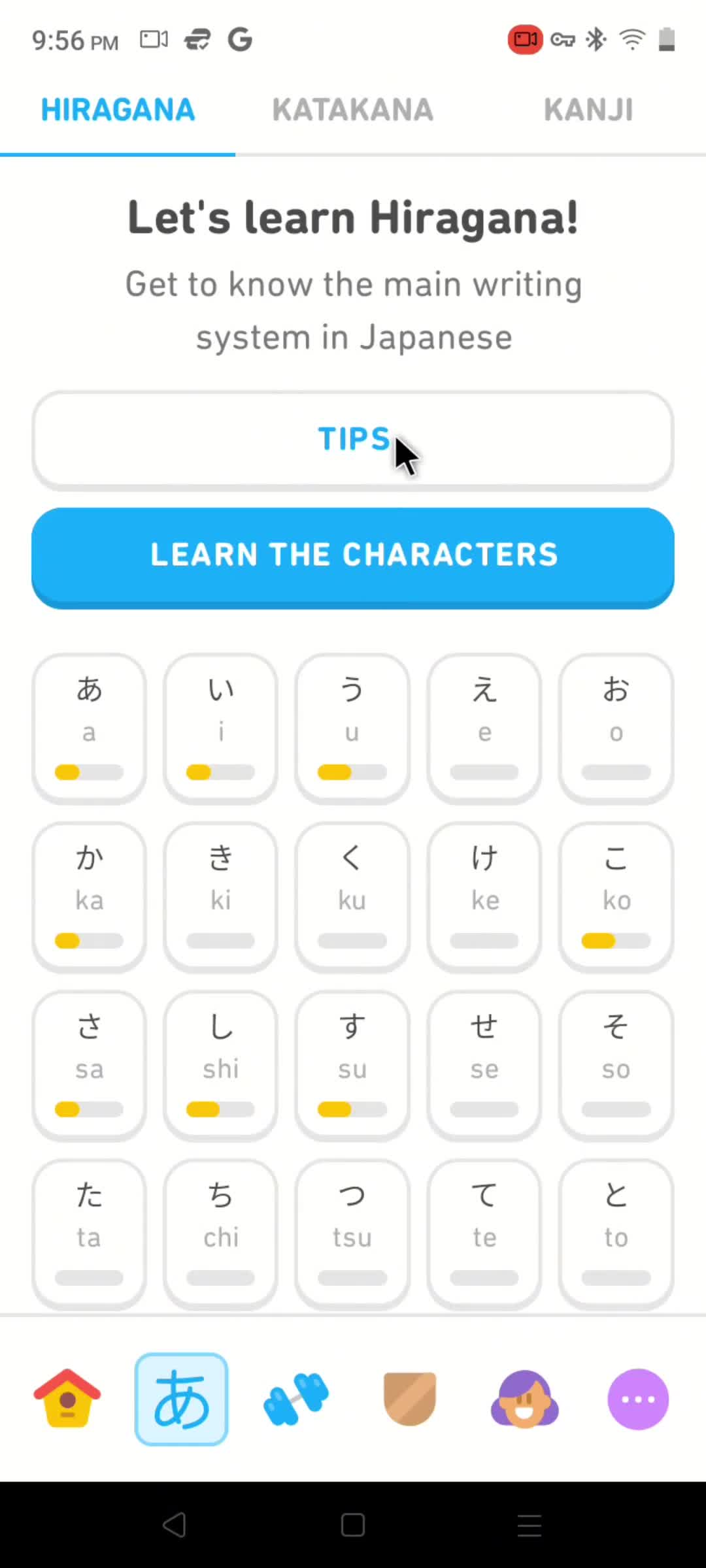Duolingo learn screenshot
