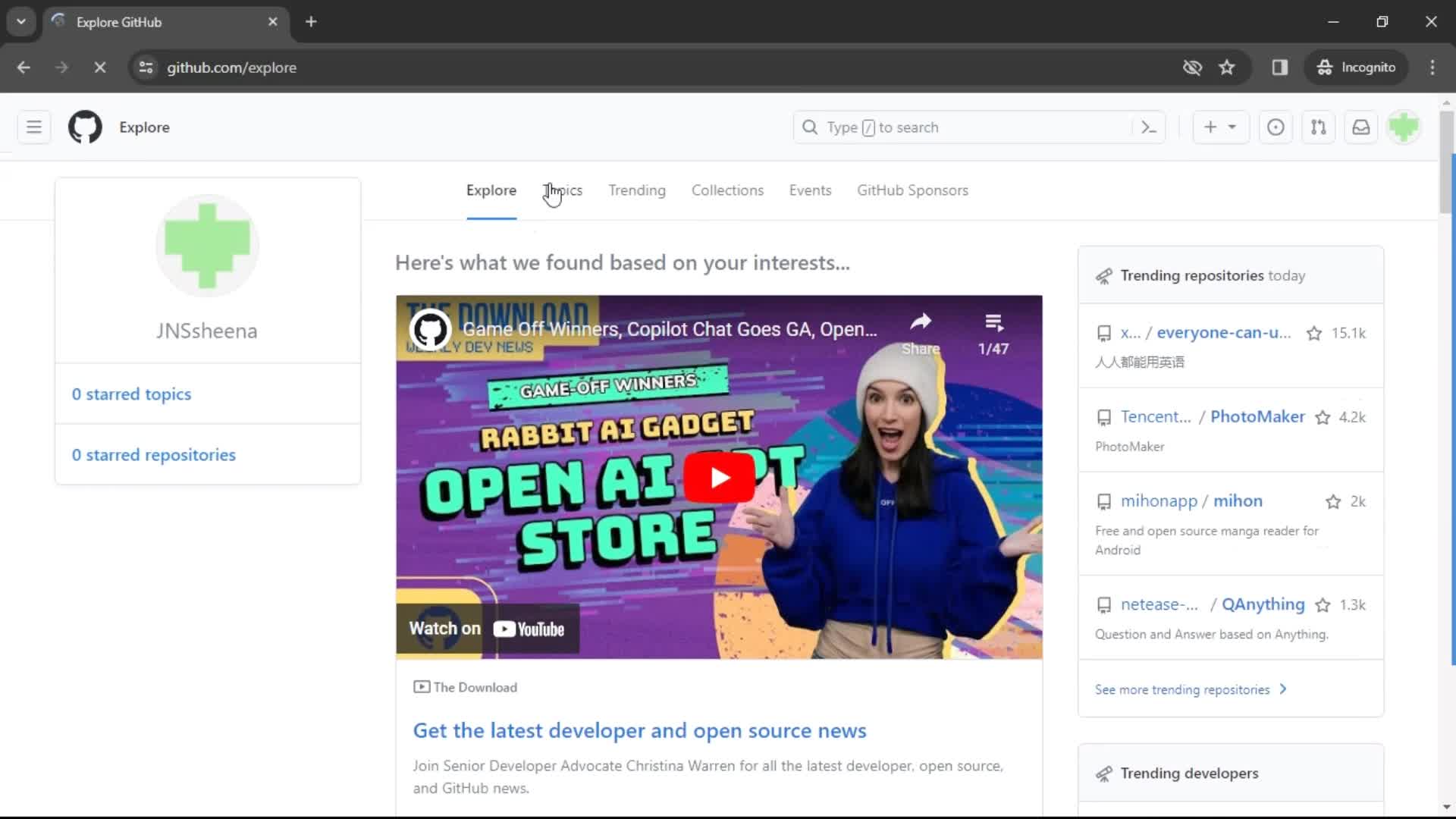 General browsing on GitHub video thumbnail