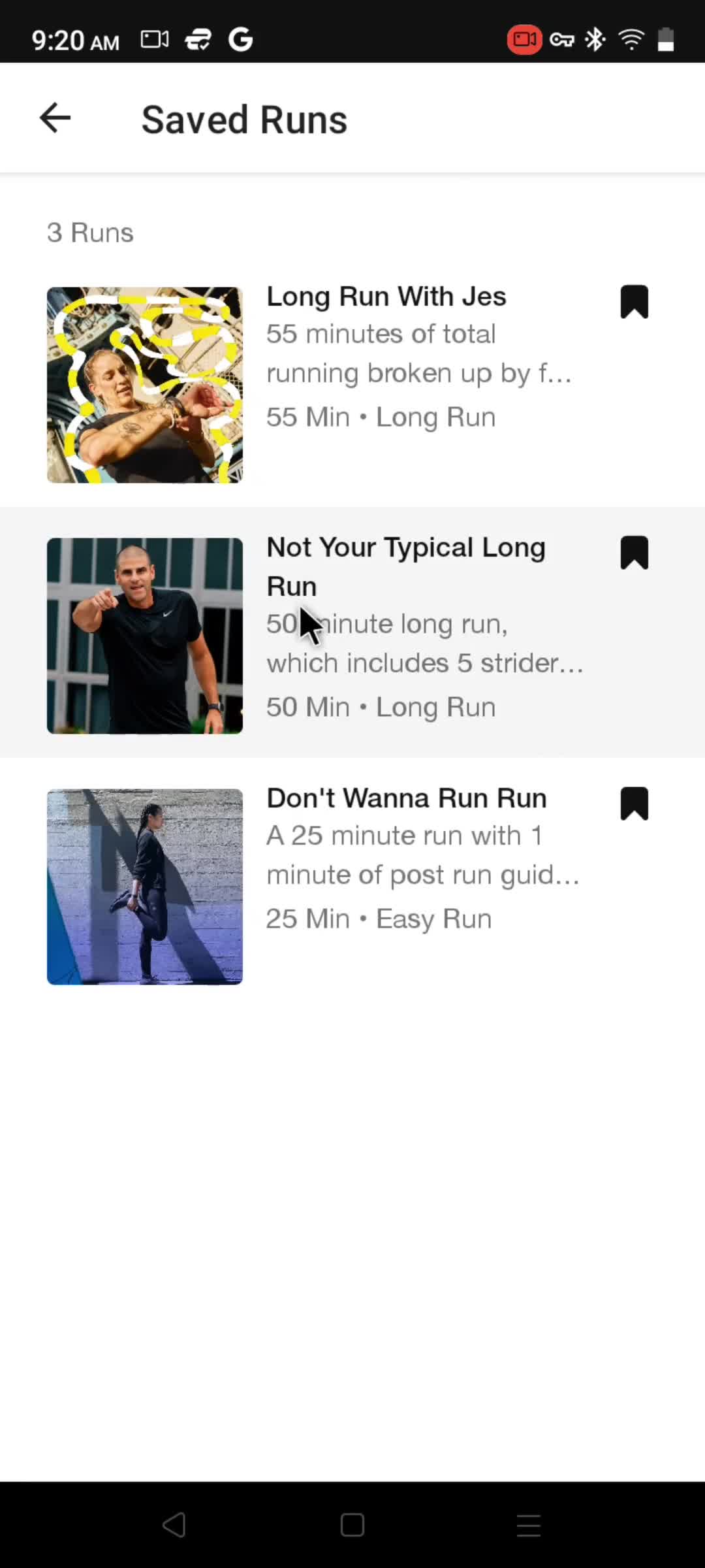 General browsing on Nike Run Club video thumbnail