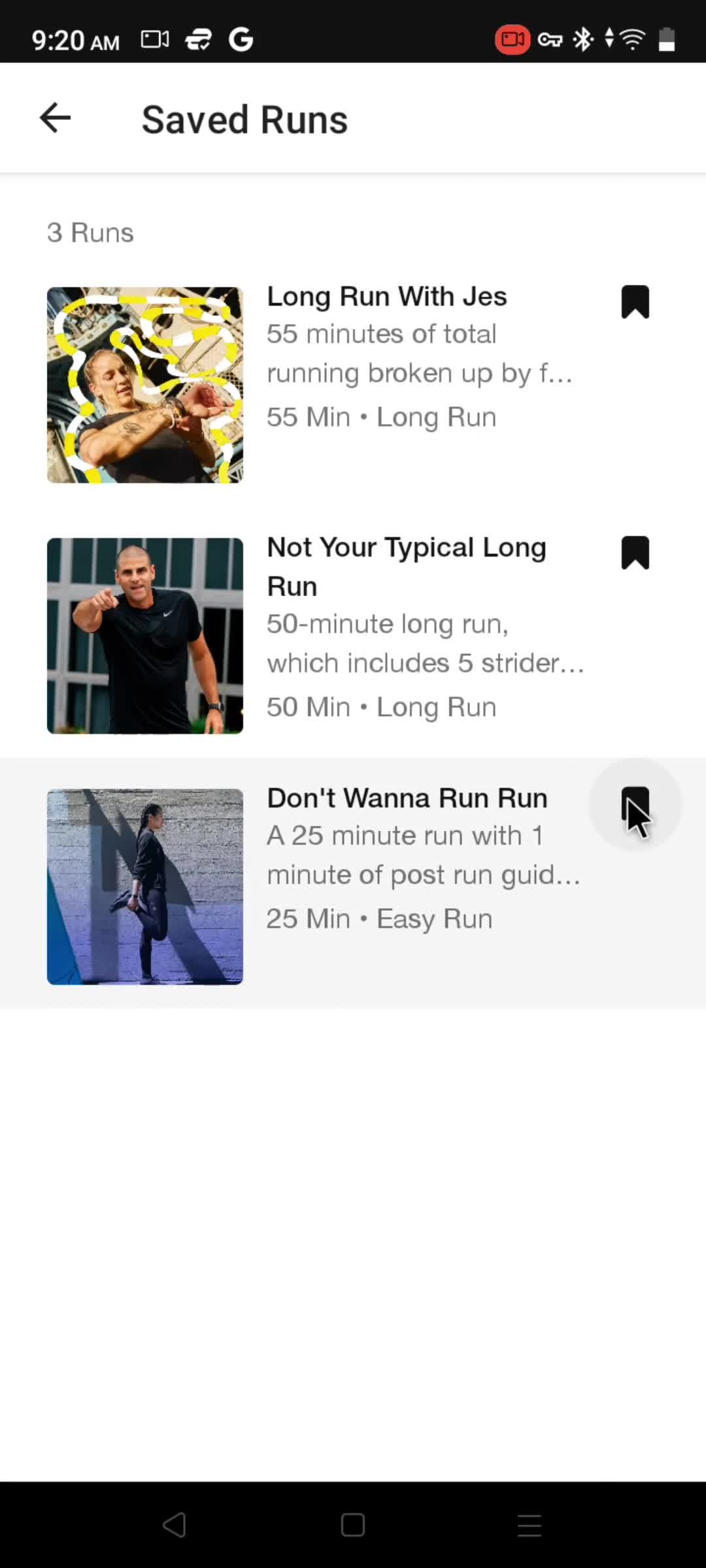 General browsing on Nike Run Club video thumbnail