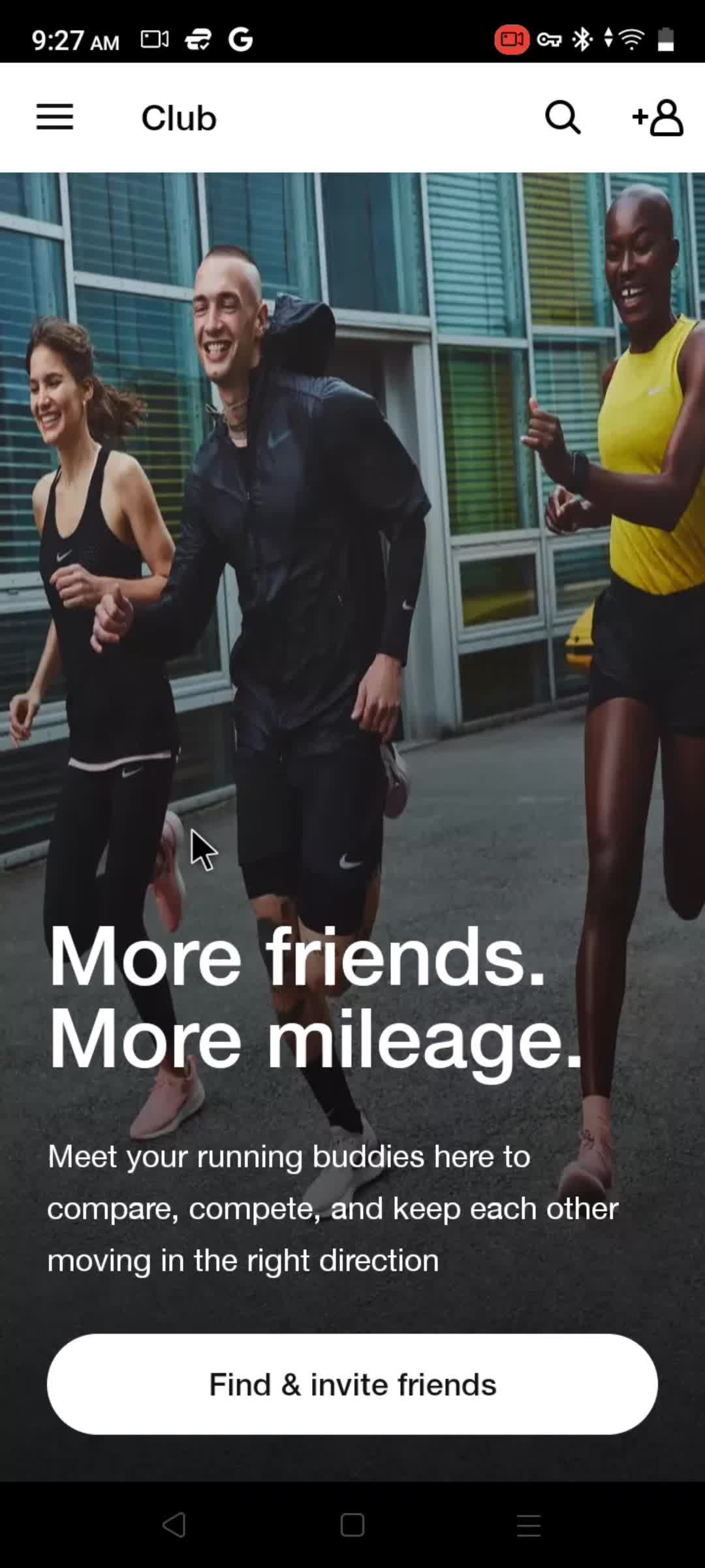 General browsing on Nike Run Club video thumbnail