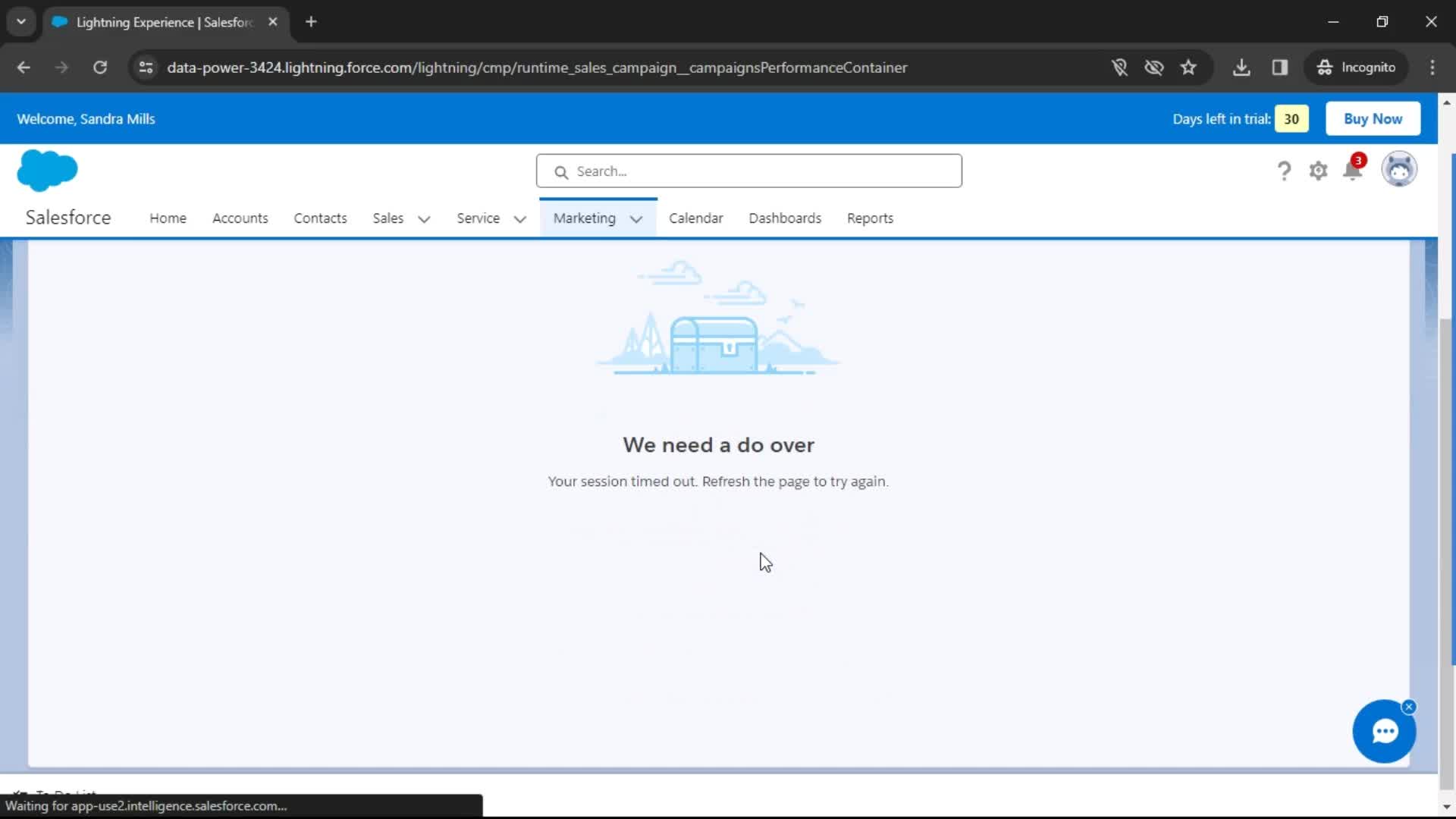 Salesforce error screenshot