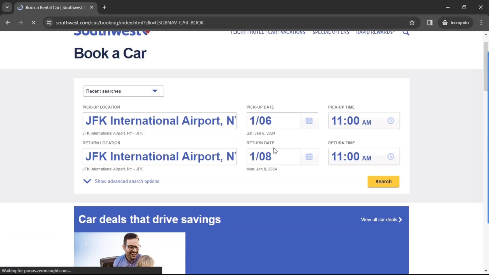 General browsing on Southwest Airlines video thumbnail