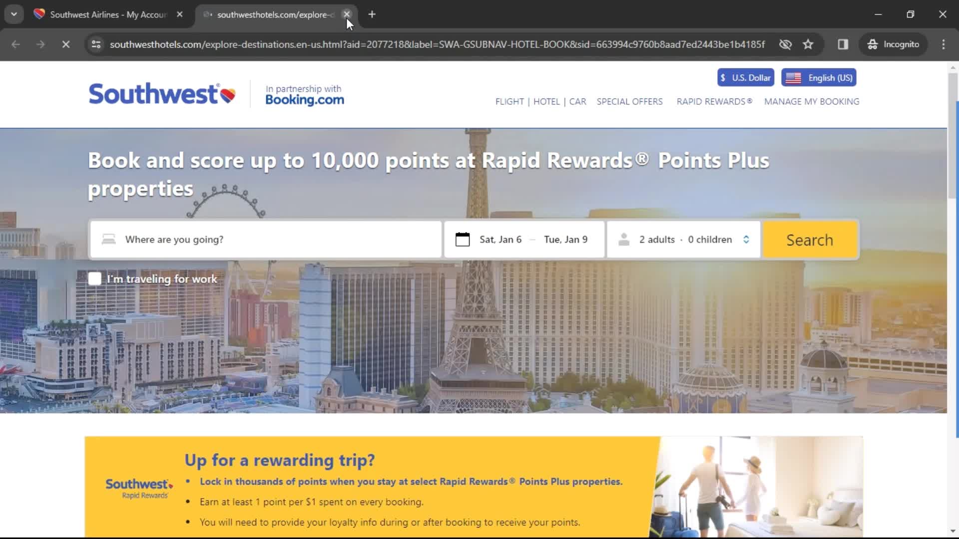 General browsing on Southwest Airlines video thumbnail