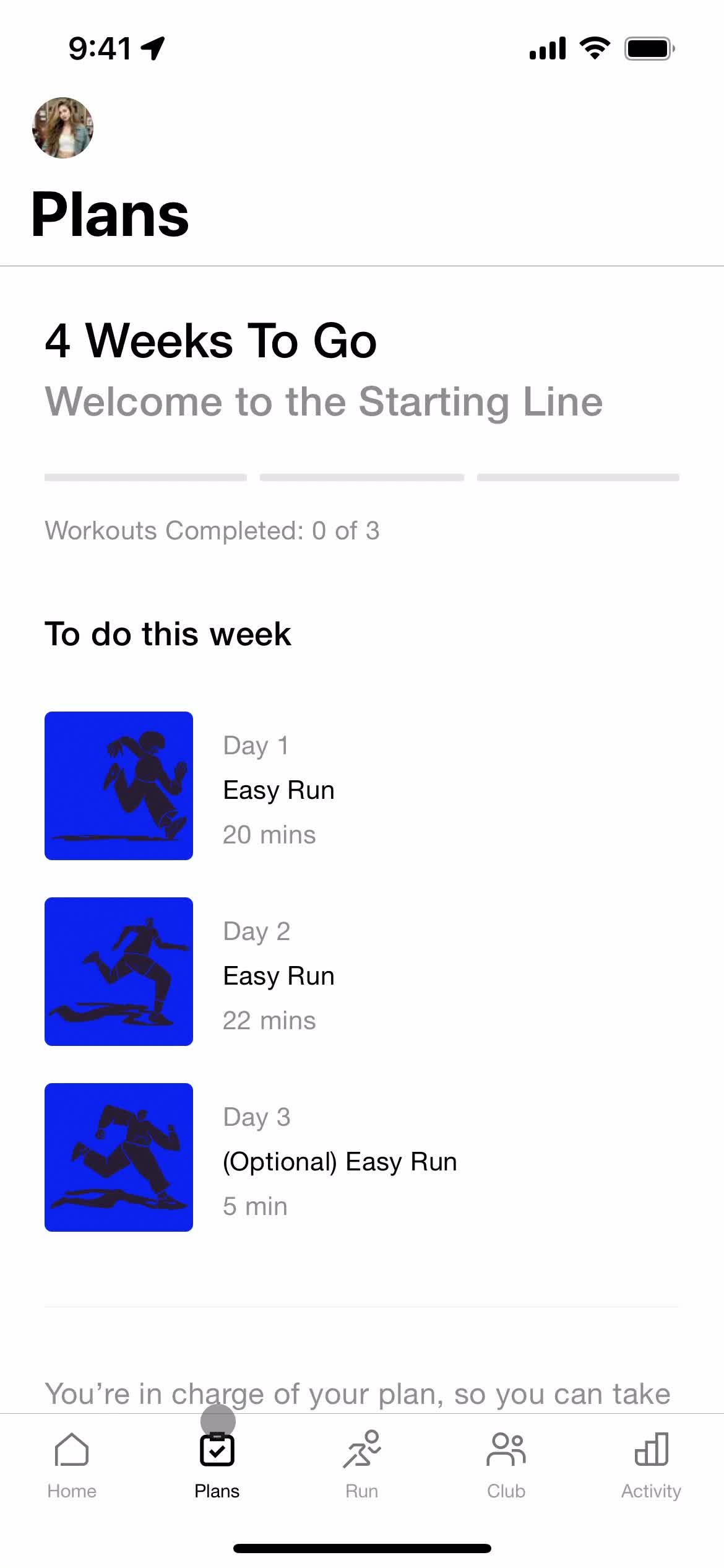 General browsing on Nike Run Club video thumbnail