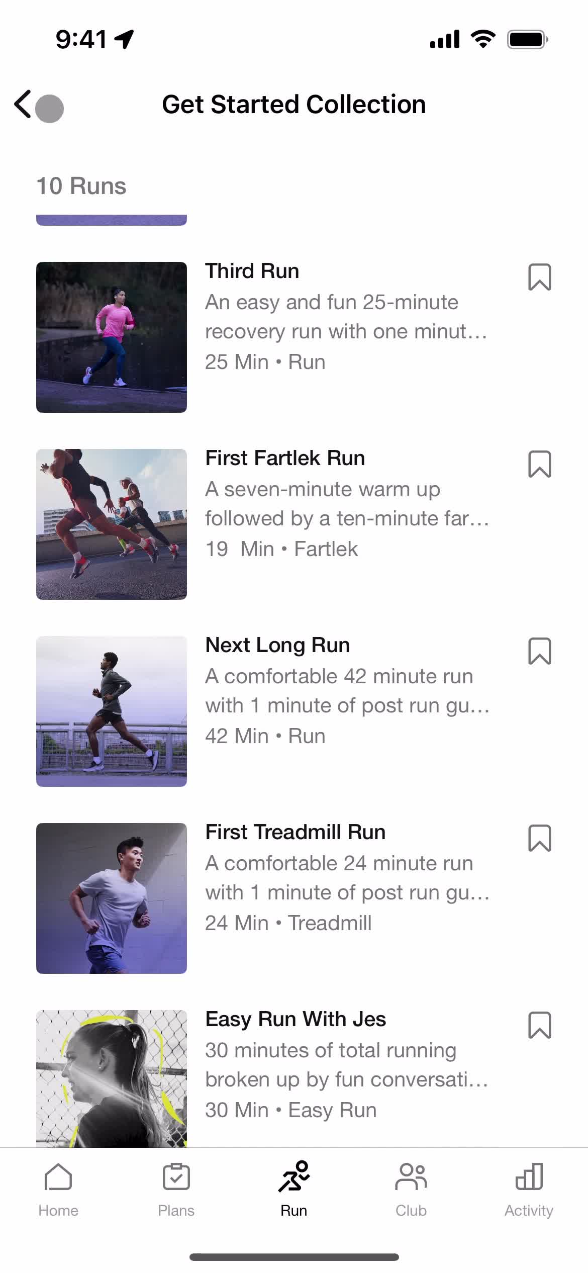 General browsing on Nike Run Club video thumbnail