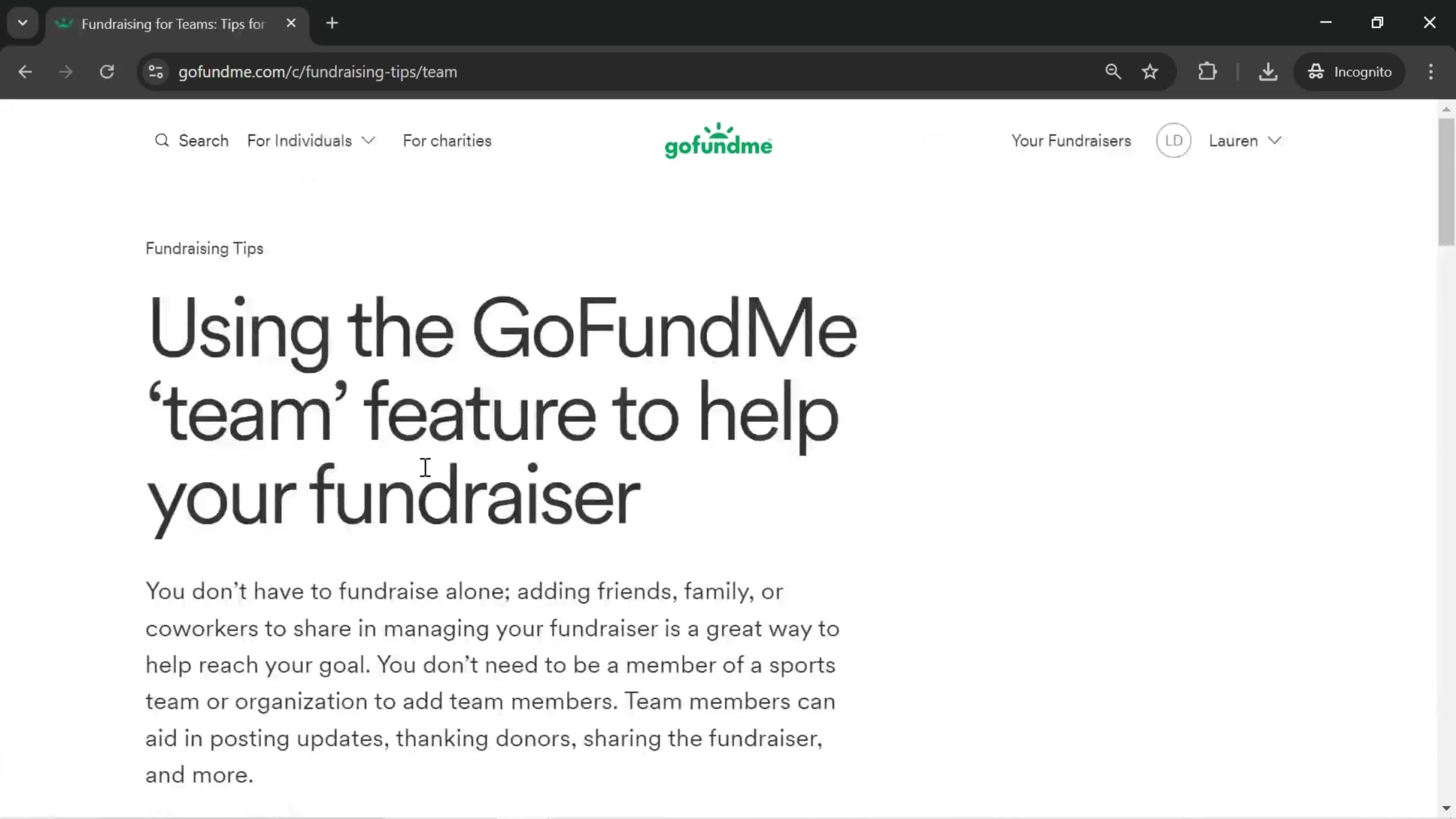 General browsing on GoFundMe video thumbnail