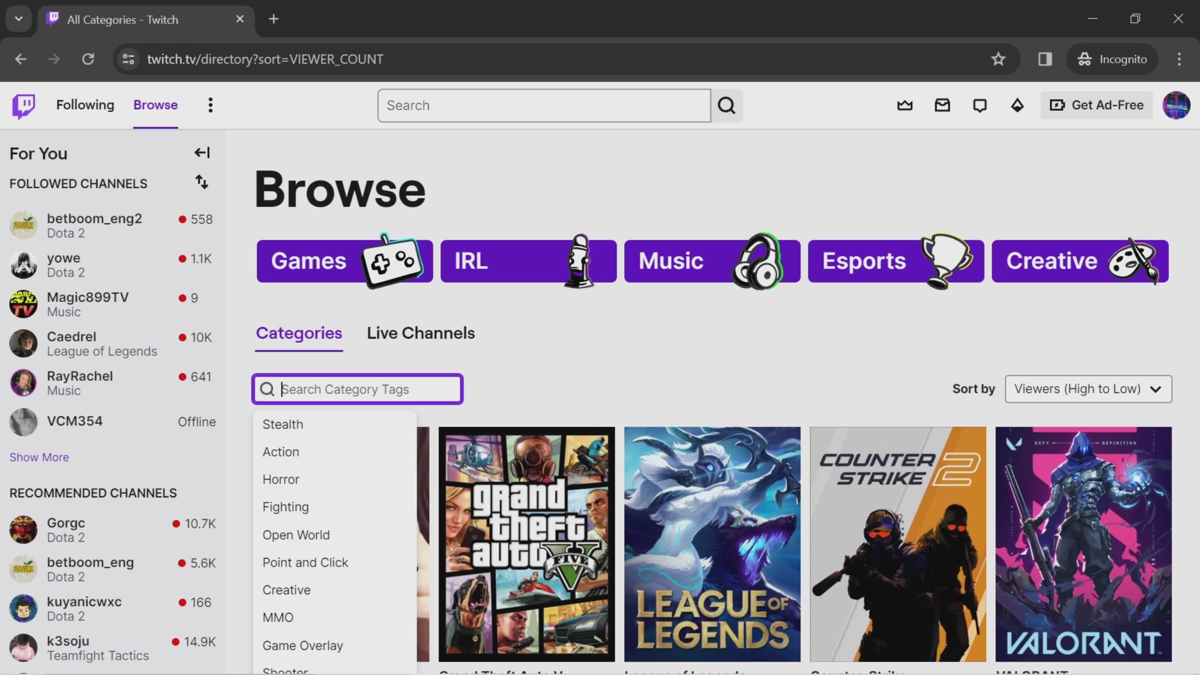 General browsing on Twitch video thumbnail