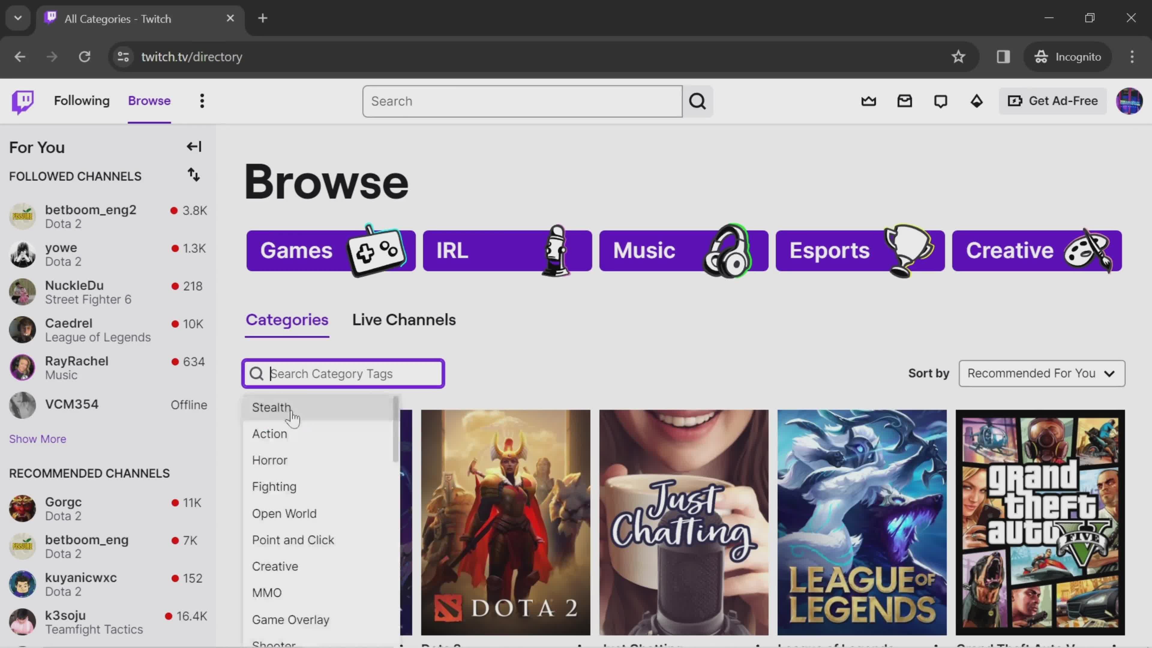 General browsing on Twitch video thumbnail