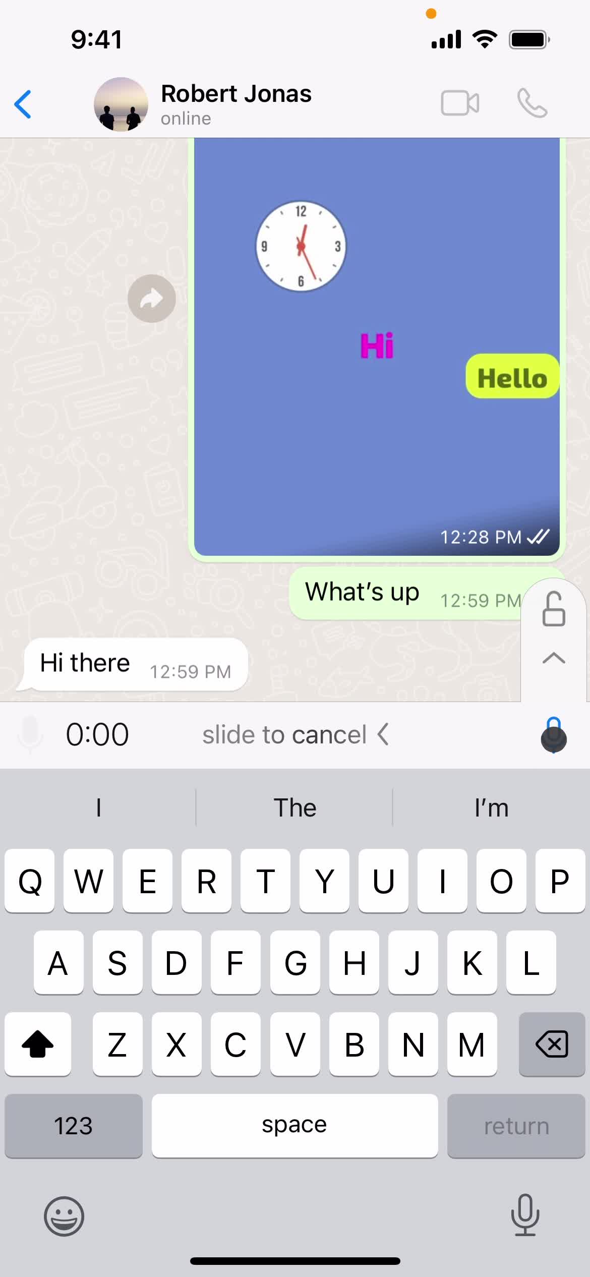 WhatsApp record audio screenshot