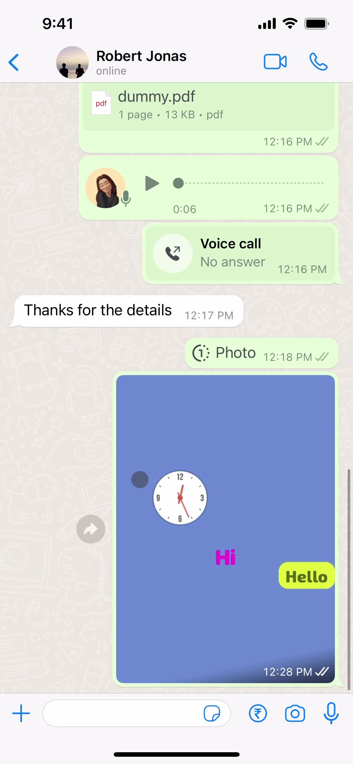 WhatsApp chat thread screenshot