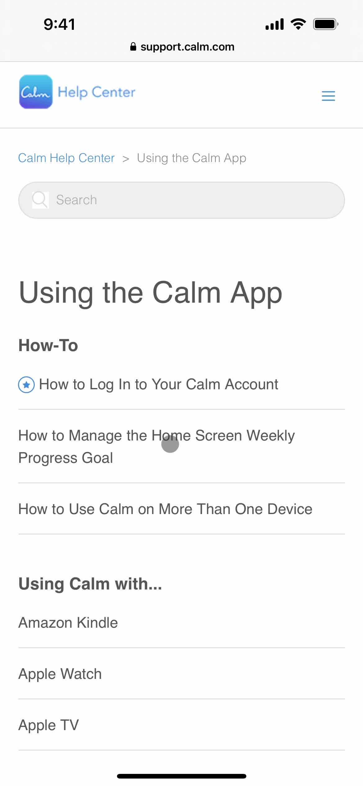 Help center on Calm video thumbnail