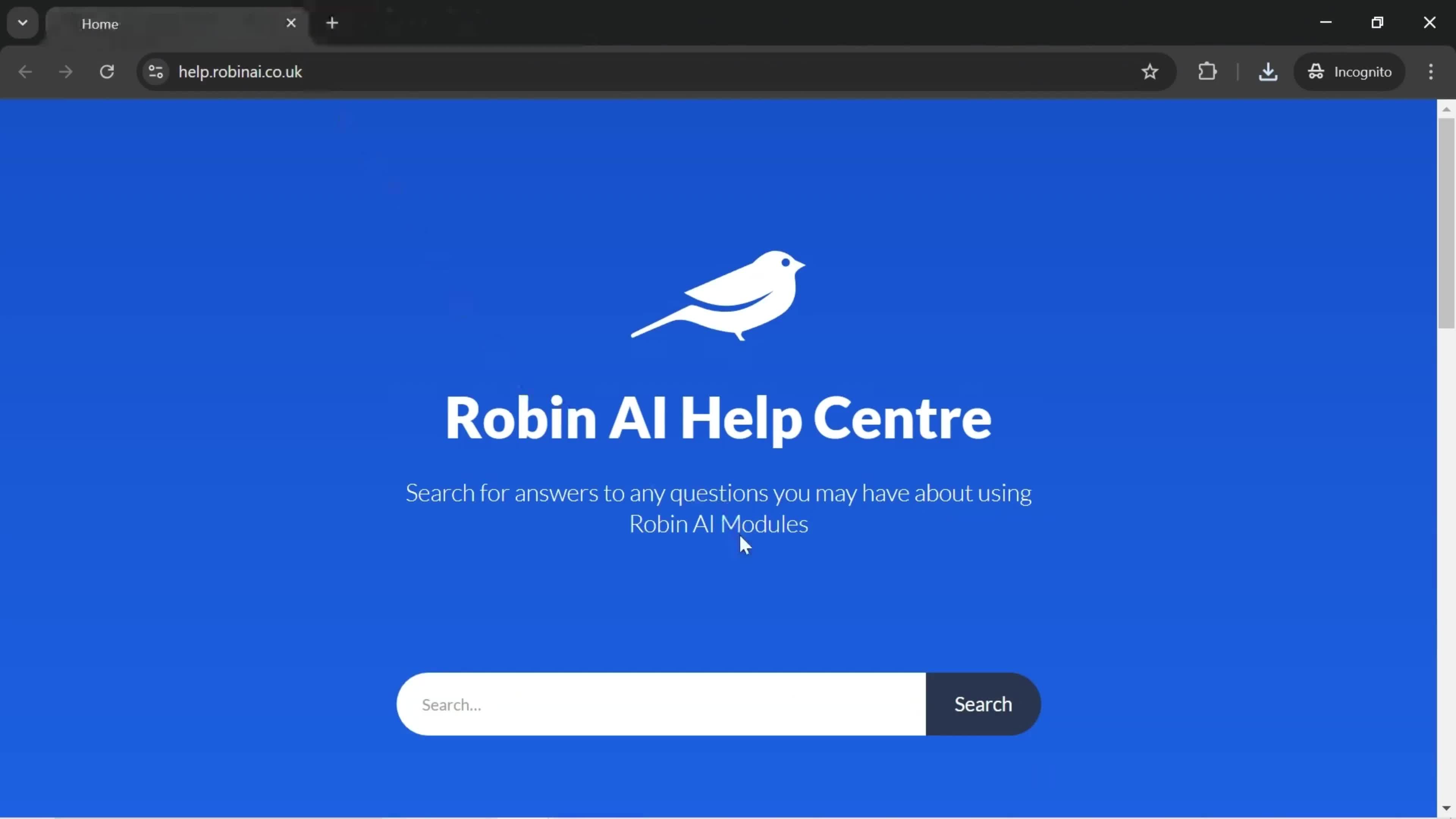 Help center screenshot