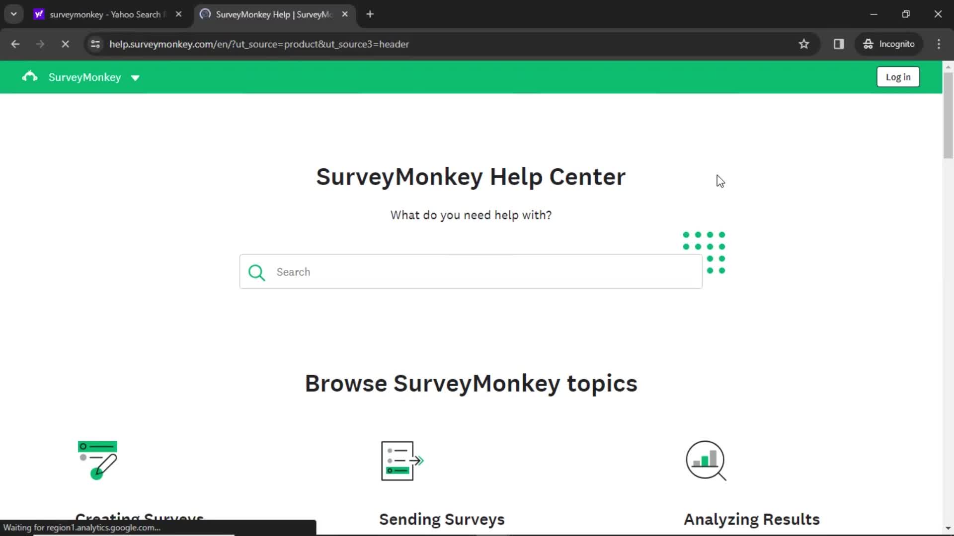 Help center screenshot