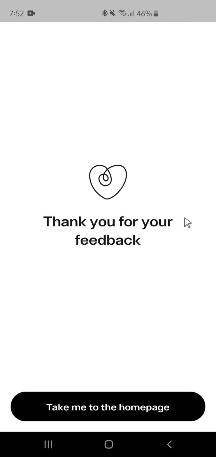 Giving feedback screenshot