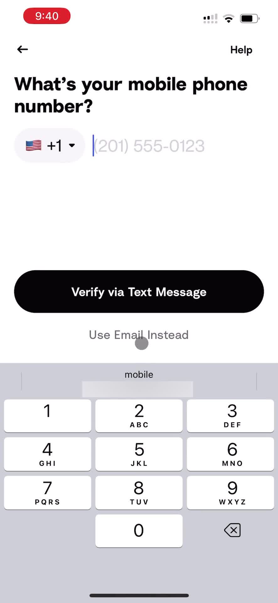 Hallow verify phone number screenshot