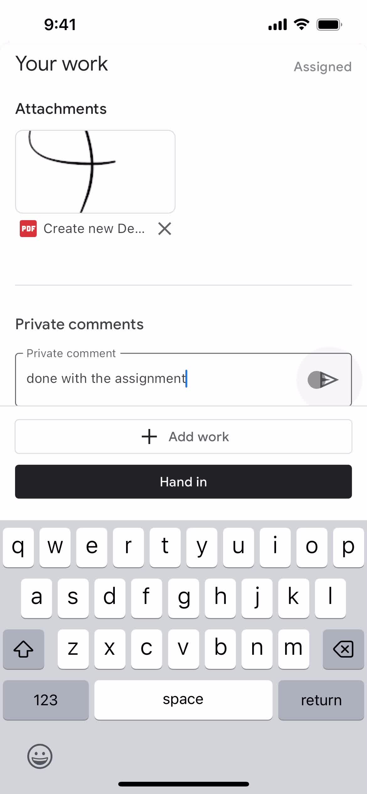 Handing in an assignment on Google Classroom video thumbnail