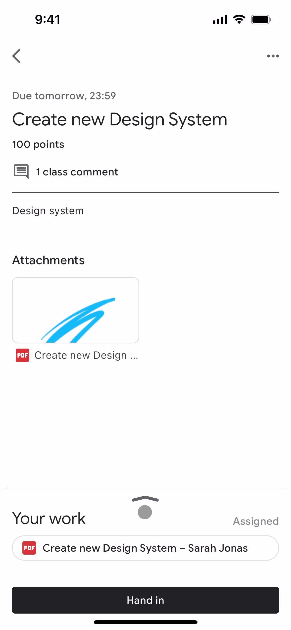 Handing in an assignment on Google Classroom video thumbnail