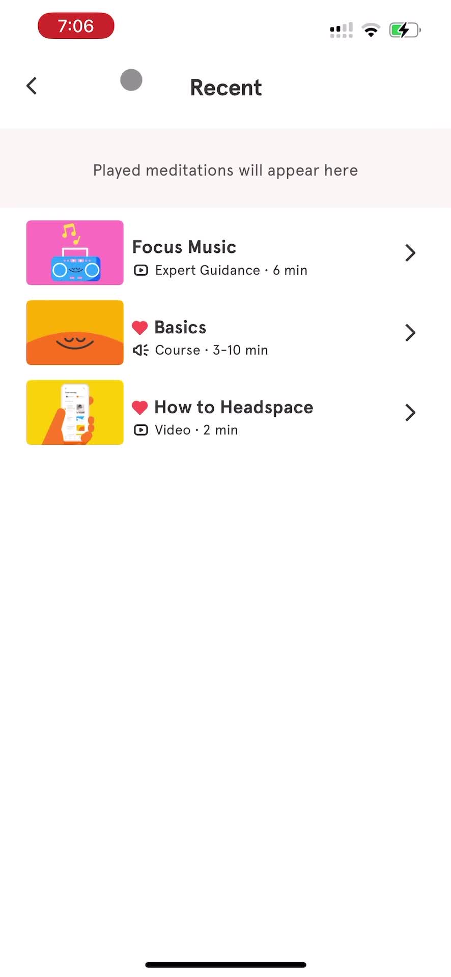 General browsing on Headspace video thumbnail