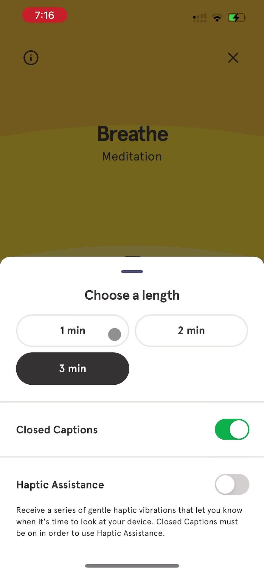 Meditation screenshot