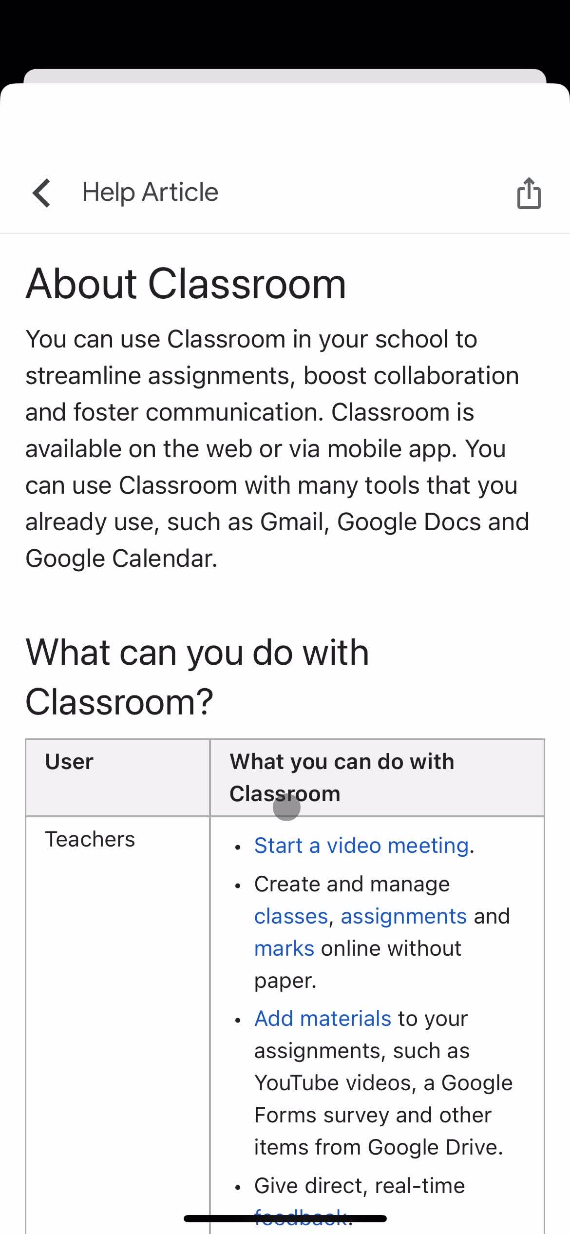 Help center on Google Classroom video thumbnail