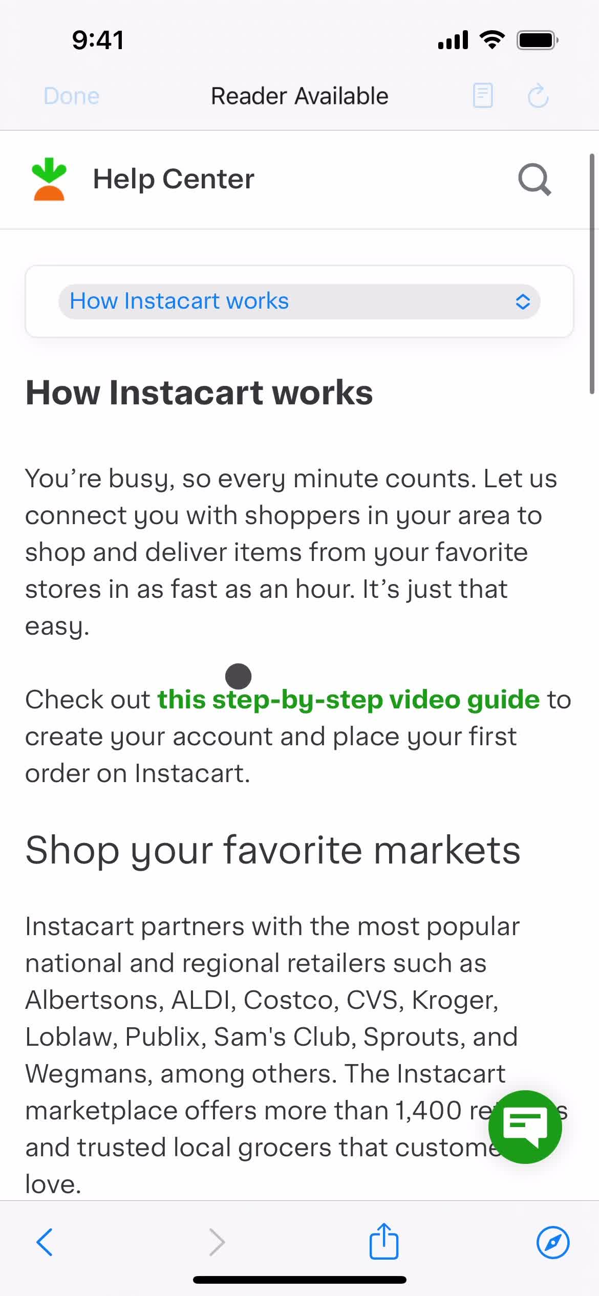 Help center on Instacart video thumbnail