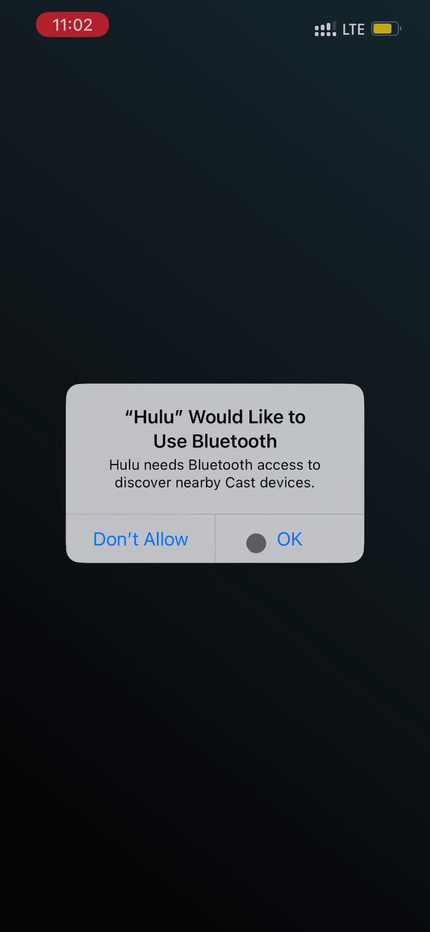 Hulu enable bluetooth screenshot