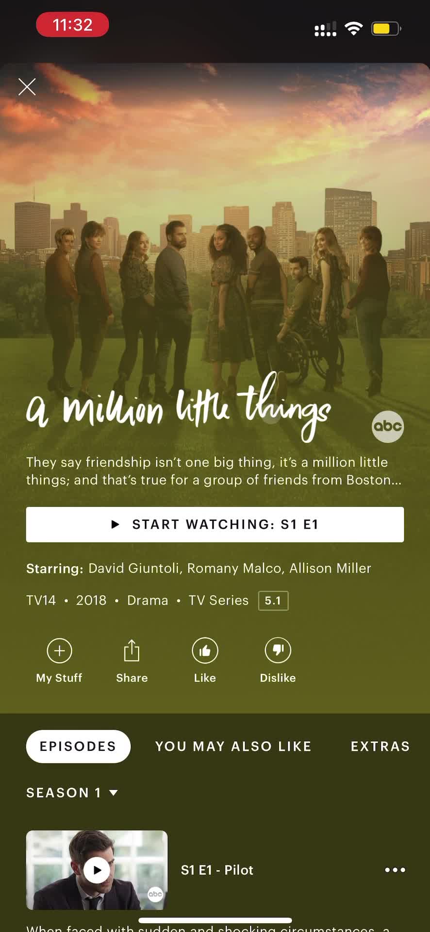Screenshot of Show details on Saving on Hulu user flow